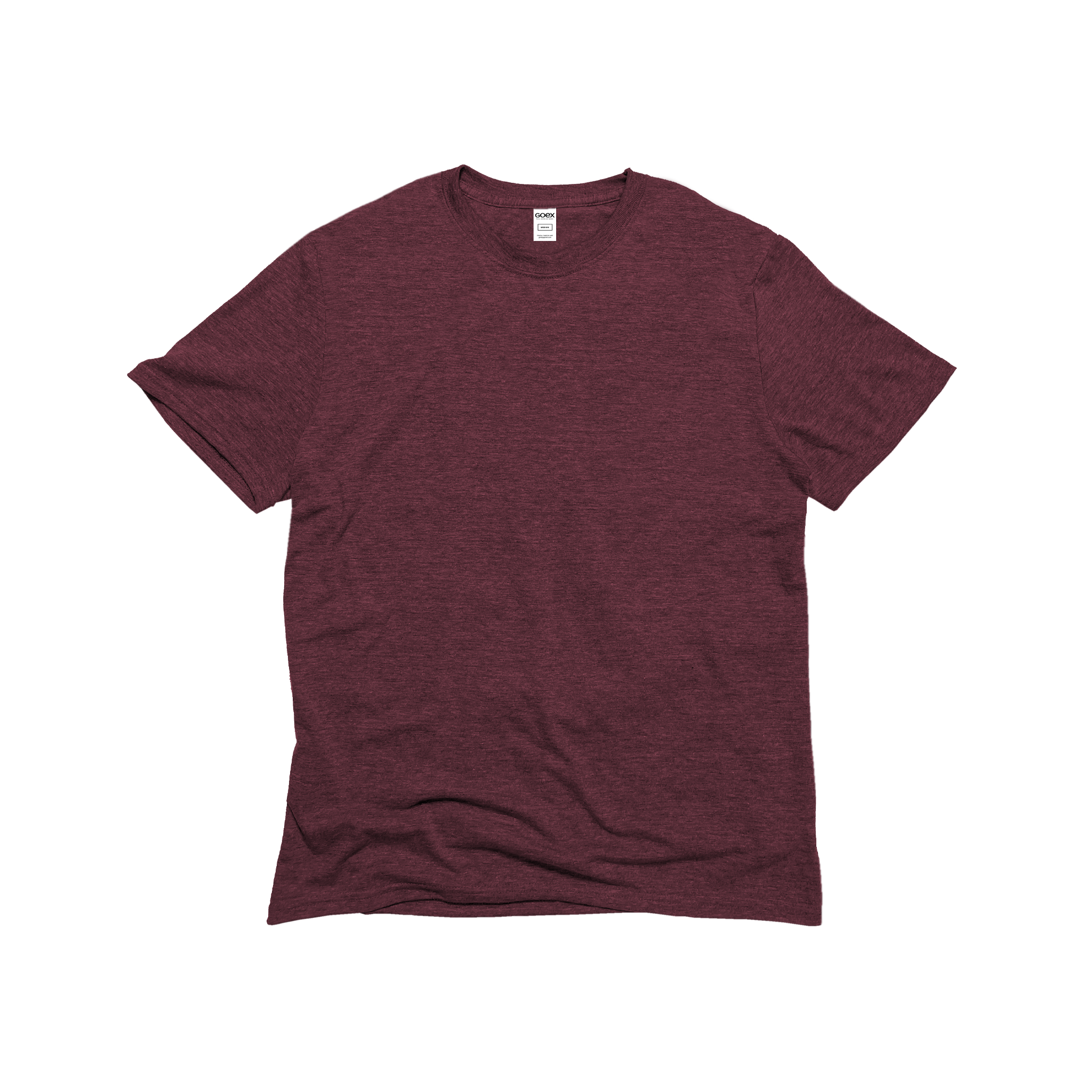 Front Flat Lay of GOEX Unisex and Men's Eco Triblend Tee in Wine