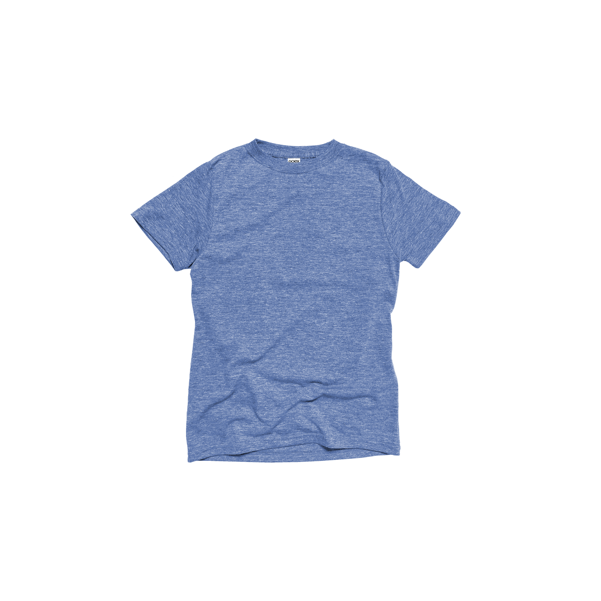 Front Flat Lay of GOEX Youth Eco Triblend Tee in Light Blue