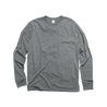 Front Flat Lay of GOEX Unisex and Men's Eco Triblend LS Tee in Heather Grey