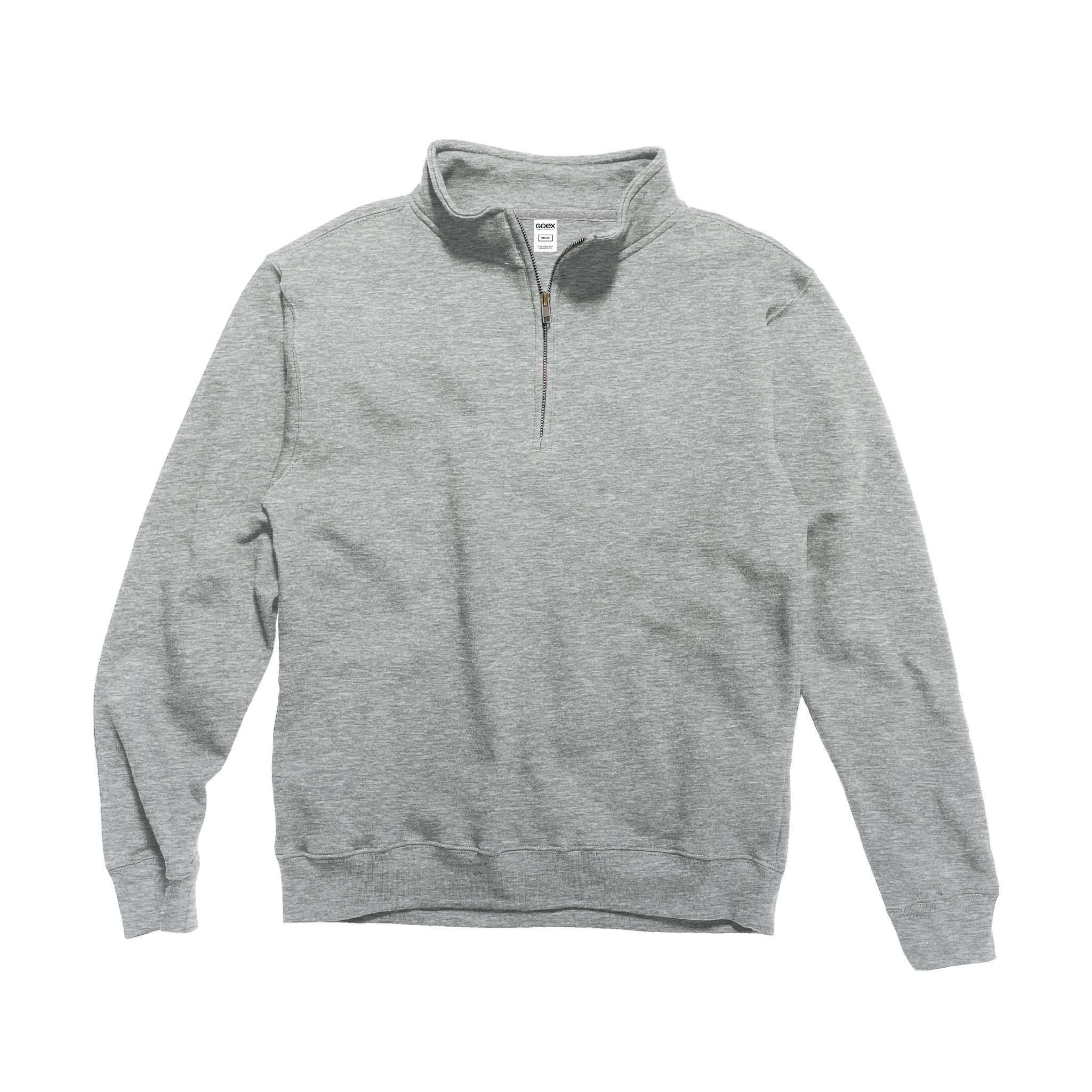Front Flat Lay of GOEX Unisex and Men's Fleece 1/4 Zip in Oxford