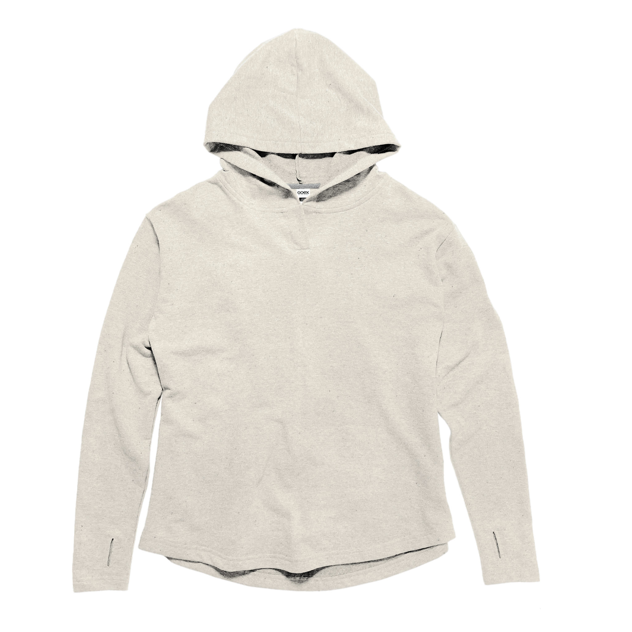 Front Flat Lay of GOEX Ladies Fleece Hoodie in Ivory