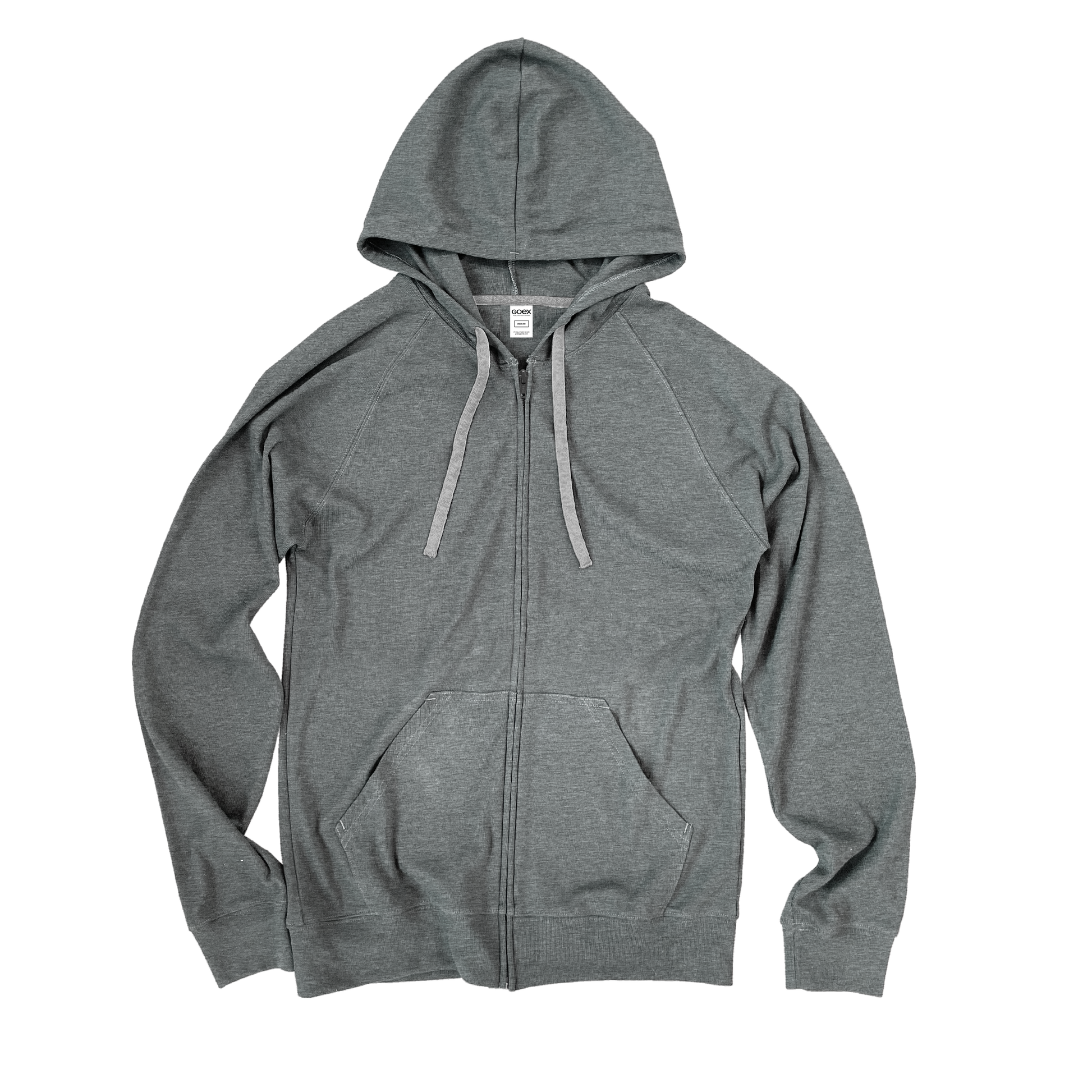 Flat Lay of GOEX Unisex and Men's Rib Full Zip in Heather Grey