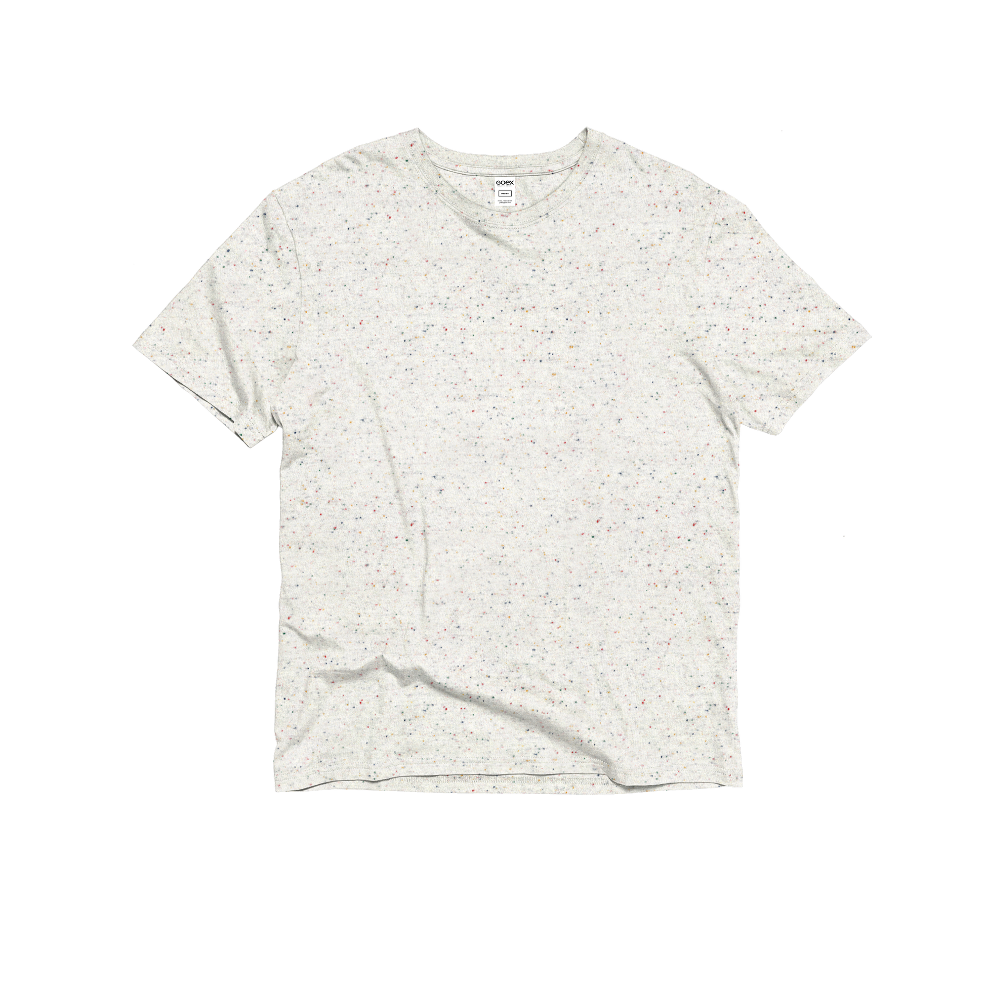 Front Flat Lay of GOEX Unisex and Men's Eco Cotton Tee in Funfetti