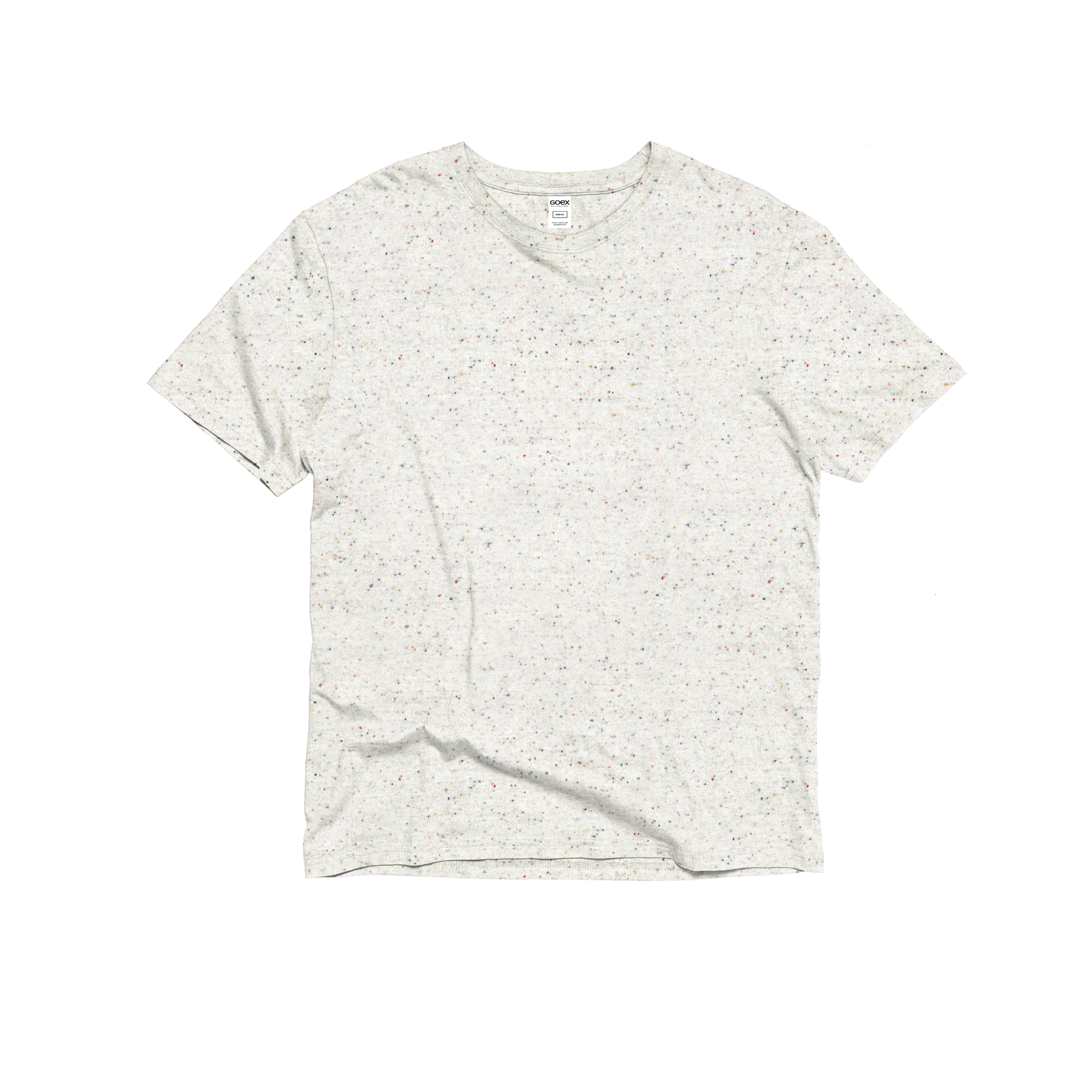 Front Flat Lay of GOEX Unisex and Men's Eco Cotton Tee in Funfetti
