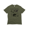 Flat Lay of GOEX Unisex and Men's Fair Trade Icons Eco Triblend Graphic Tee in Olive
