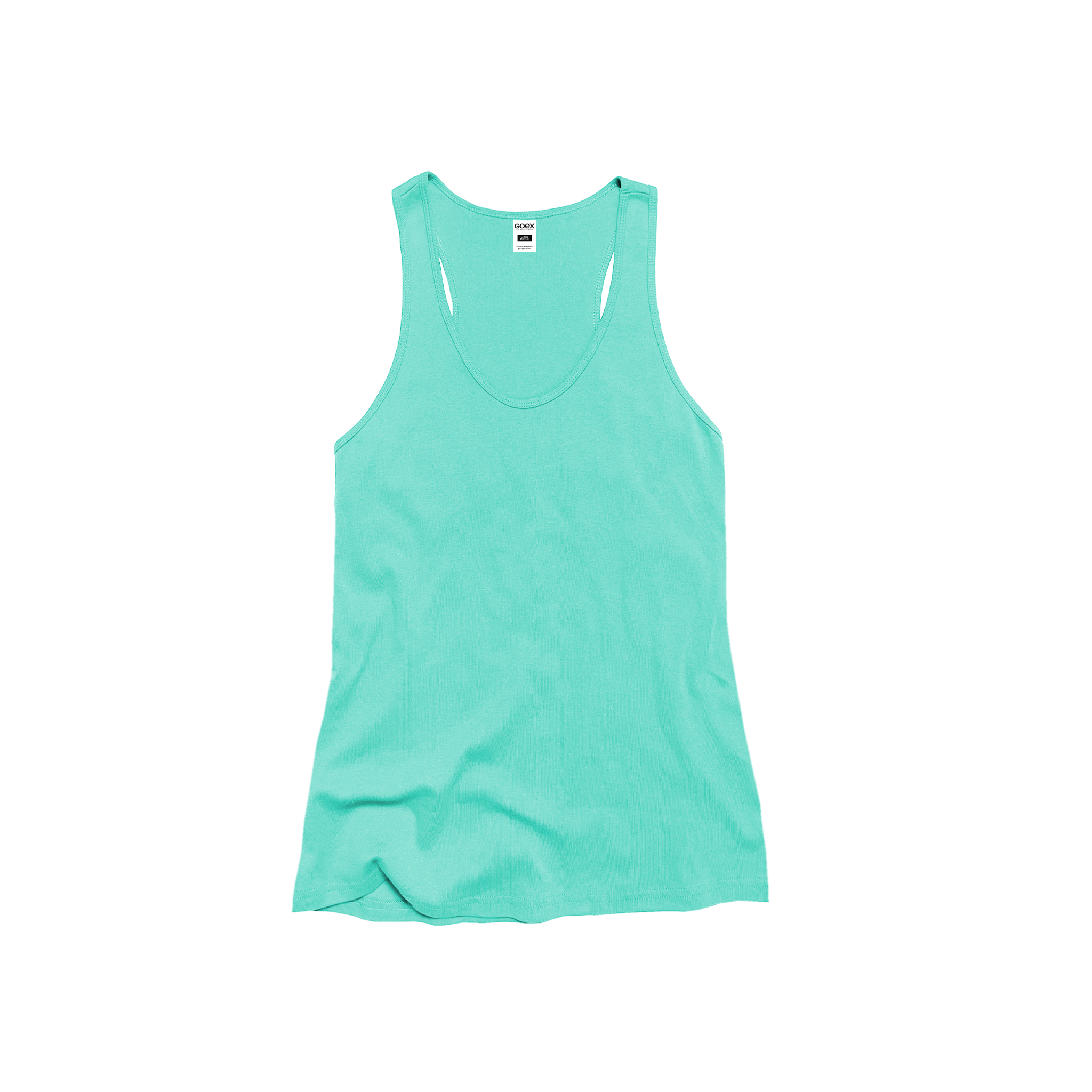 Front Flat Lay of GOEX Ladies Cotton Rib Tank in Purple