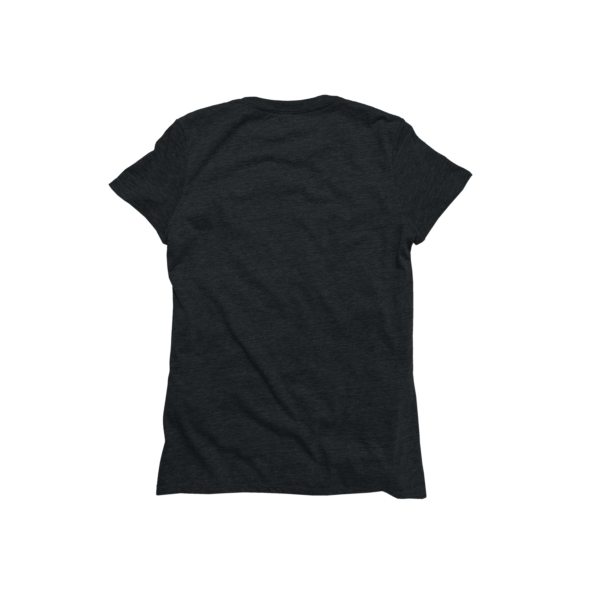 Back Flat Lay of GOEX Ladies Eco Triblend Tee in Charcoal
