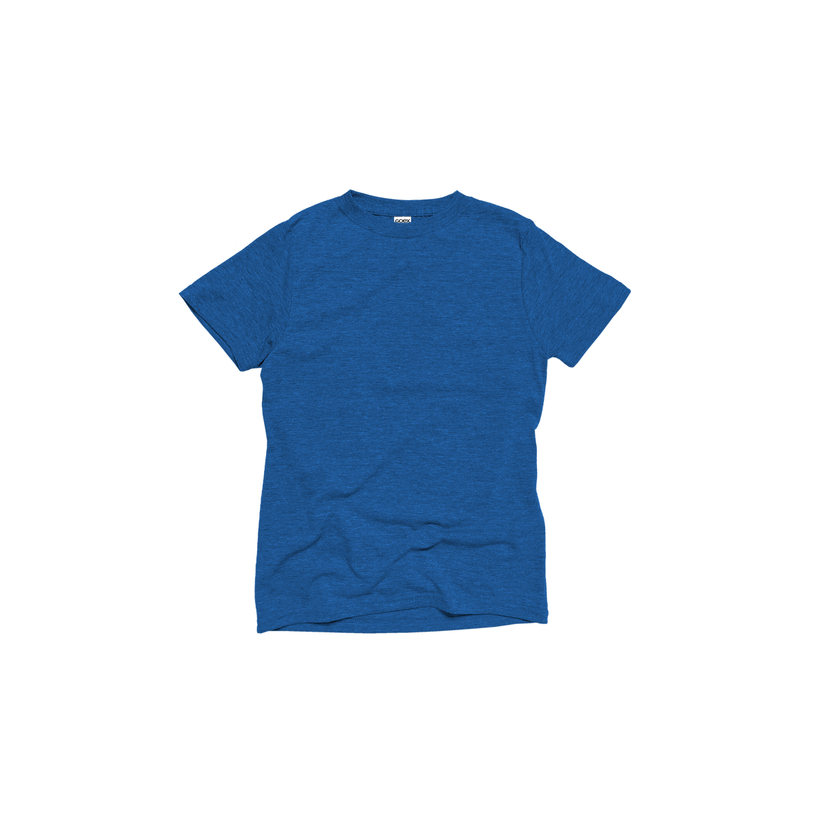 Front Flat Lay of GOEX Youth Eco Triblend Tee in Royal