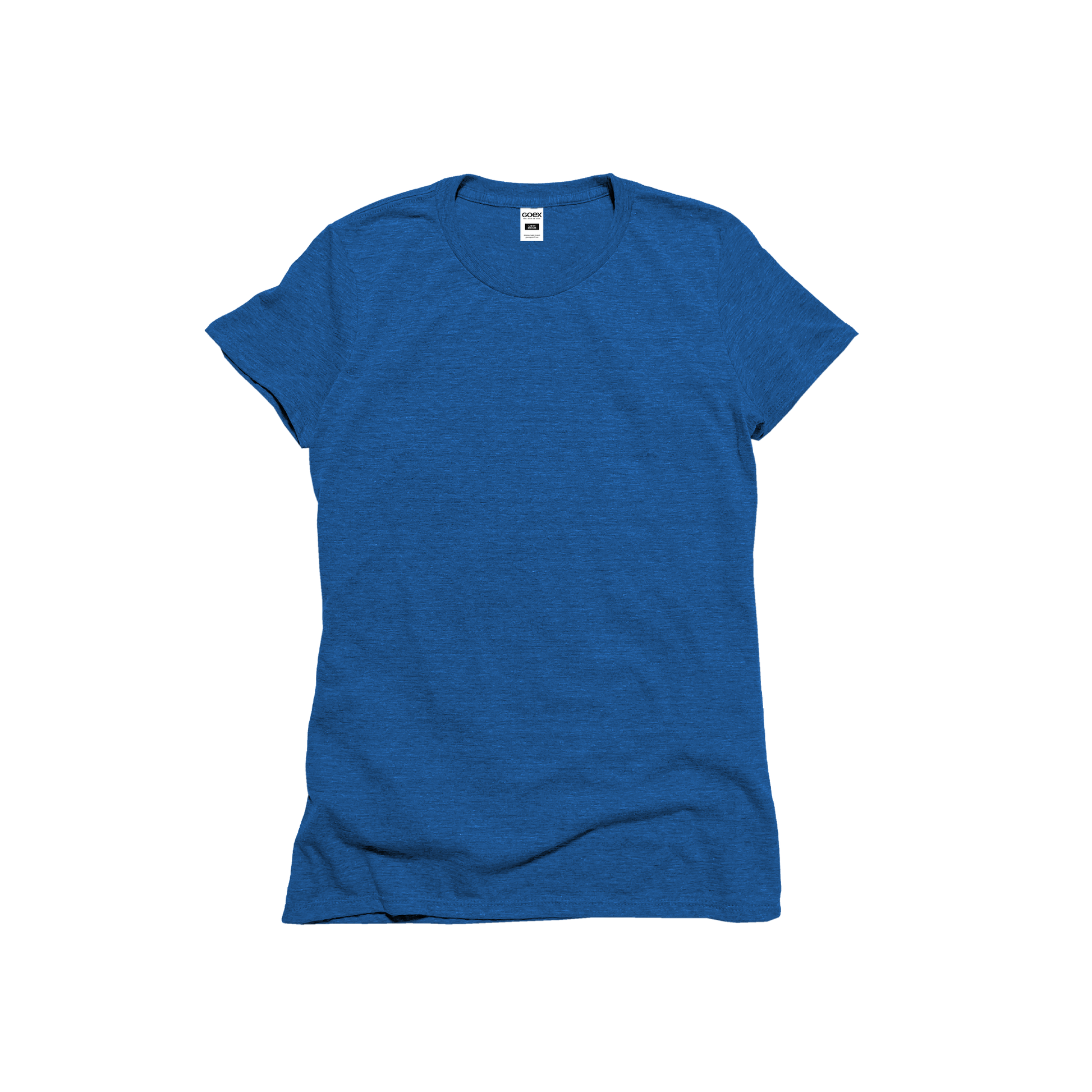 Front Flat Lay of GOEX Ladies Eco Triblend Tee in Royal