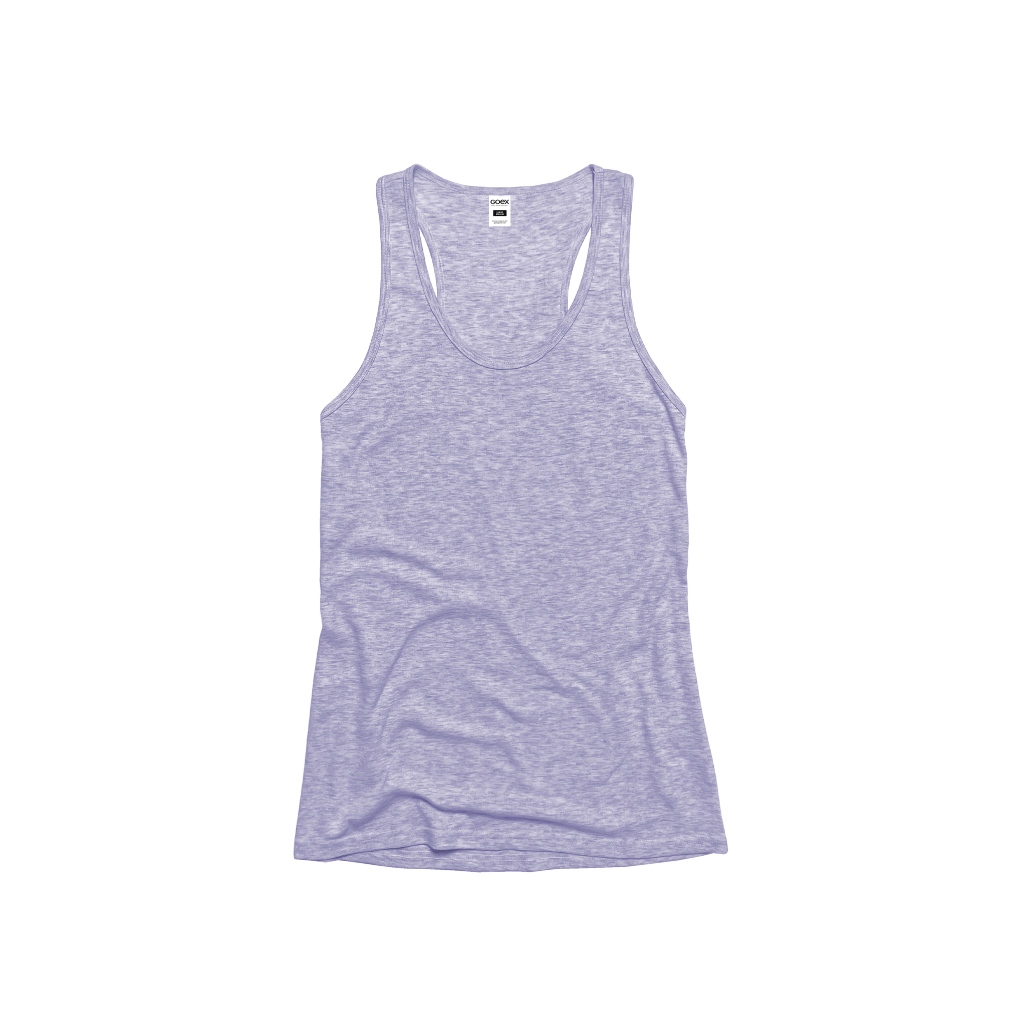 Front Flat Lay of GOEX Ladies Eco Triblend Rib Tank in Lavender