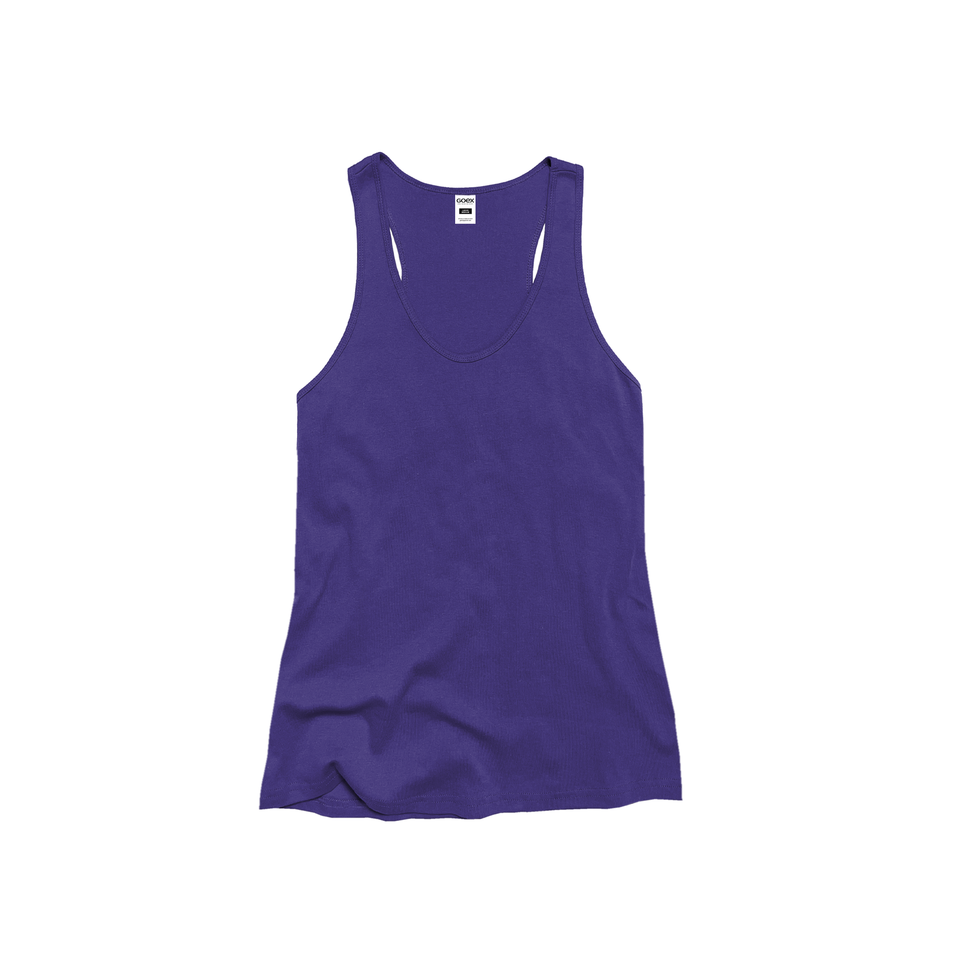 Front Flat Lay of GOEX Ladies Cotton Rib Tank in Purple