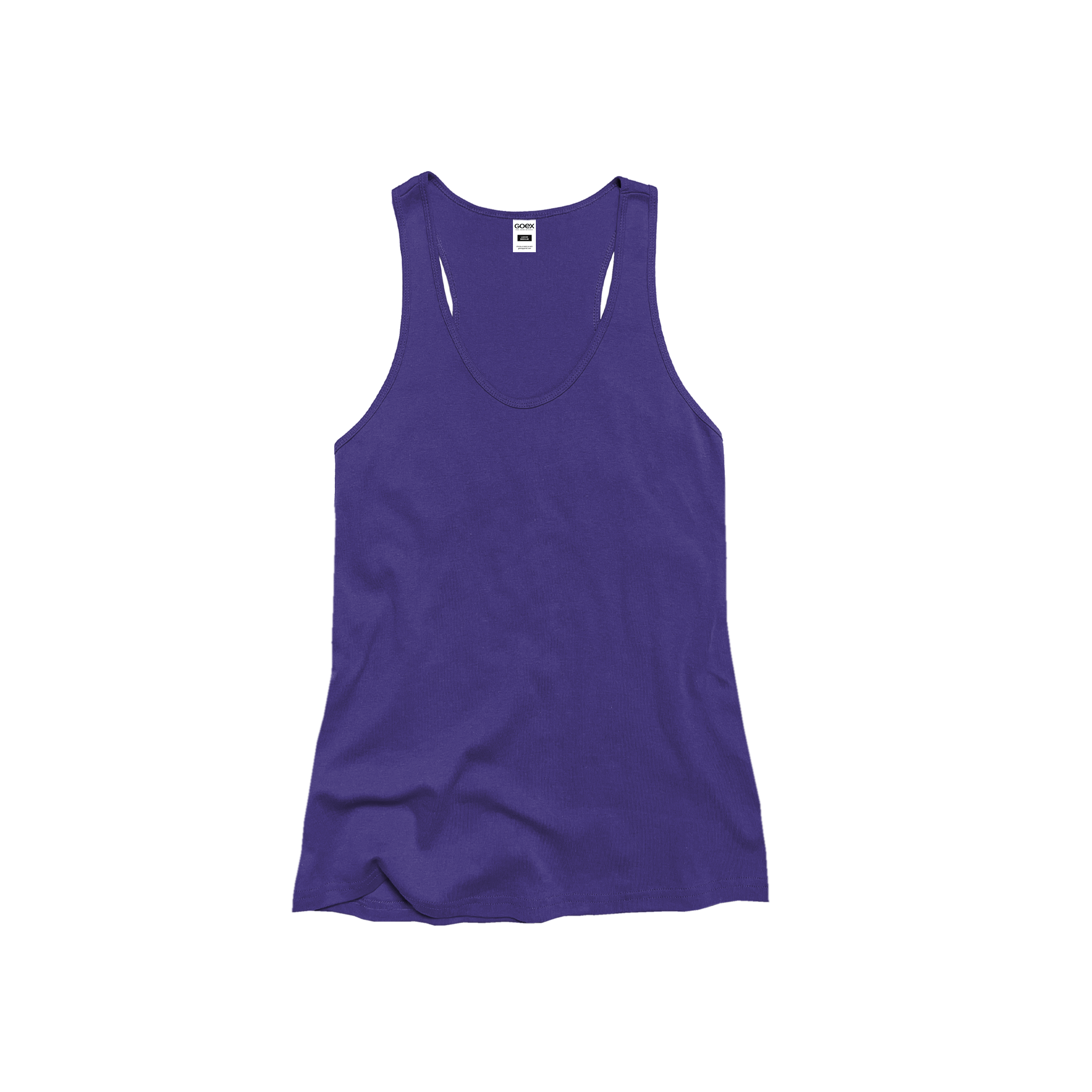 Front Flat Lay of GOEX Ladies Cotton Rib Tank in Purple