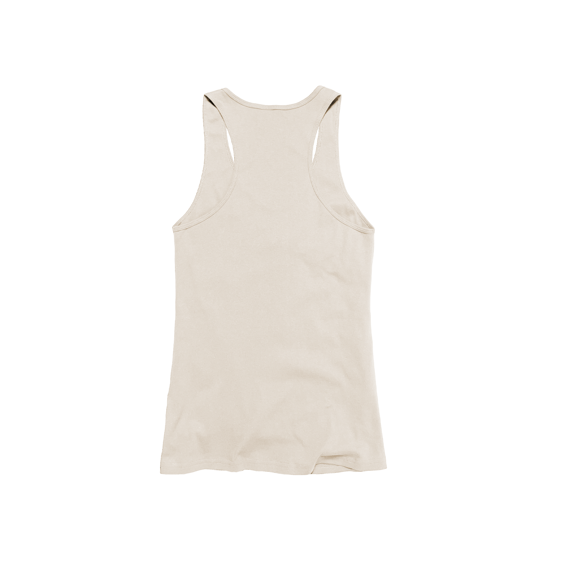 Back Flat Lay of GOEX Ladies Cotton Rib Tank in Ivory