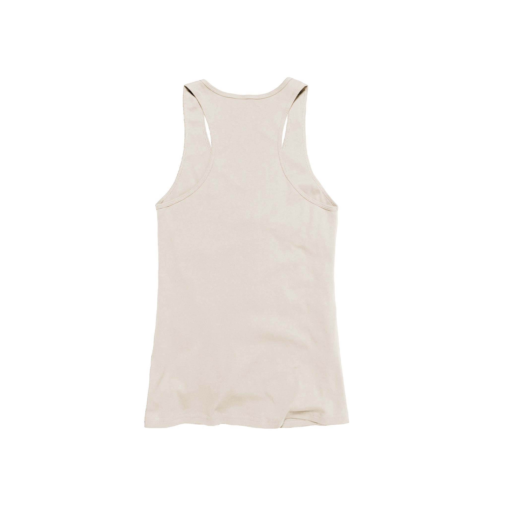 Back Flat Lay of GOEX Ladies Cotton Rib Tank in Ivory