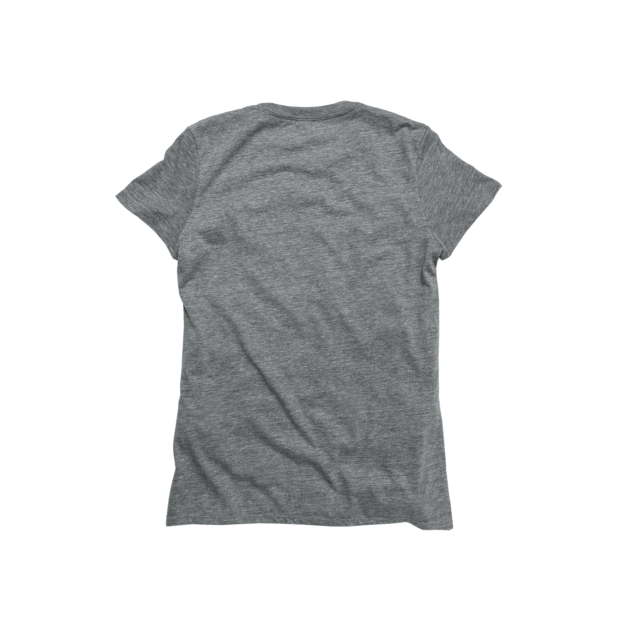 Back Flat Lay of GOEX Ladies Eco Triblend Tee in Heather Grey