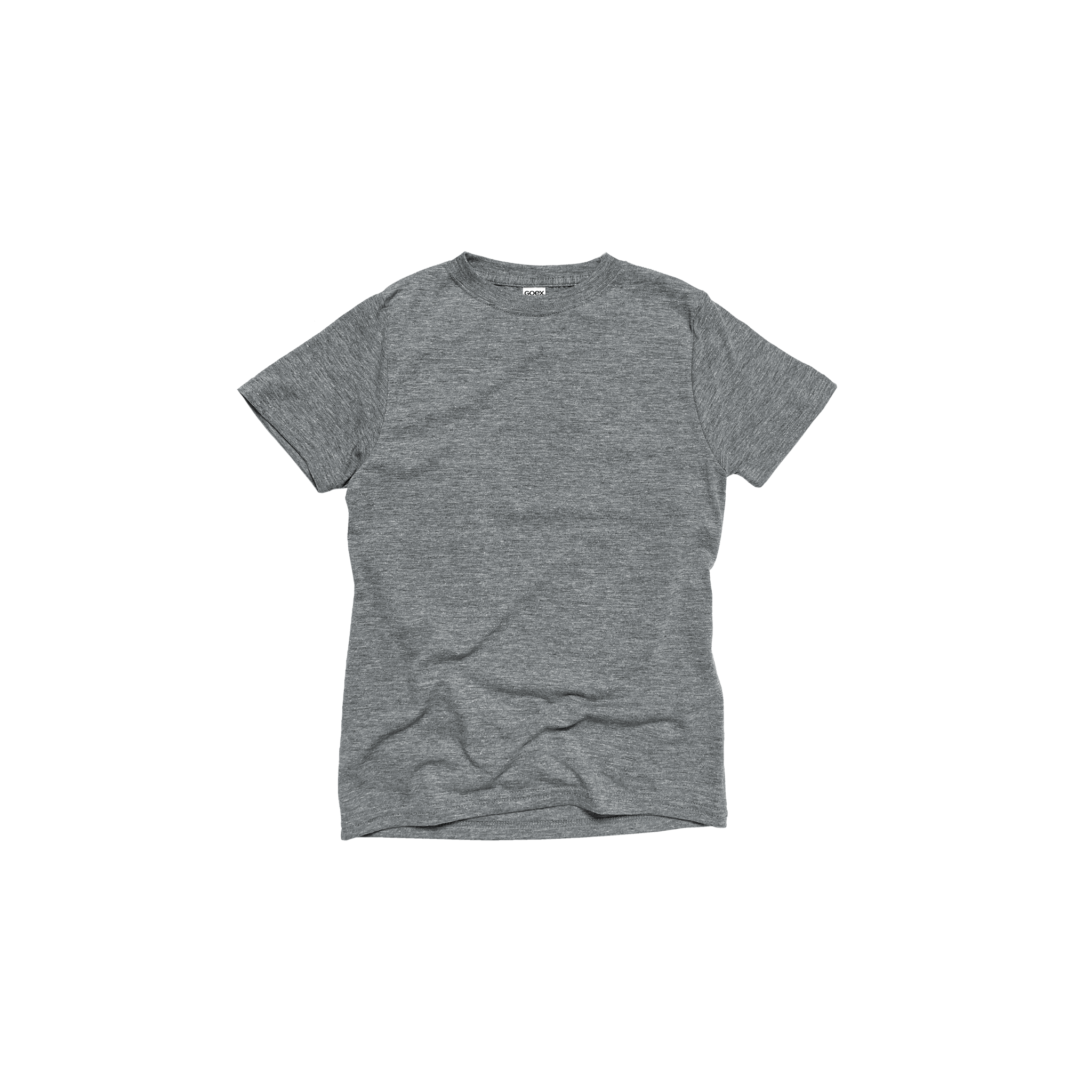 Front Flat Lay of GOEX Youth Eco Triblend Tee in Heather Grey