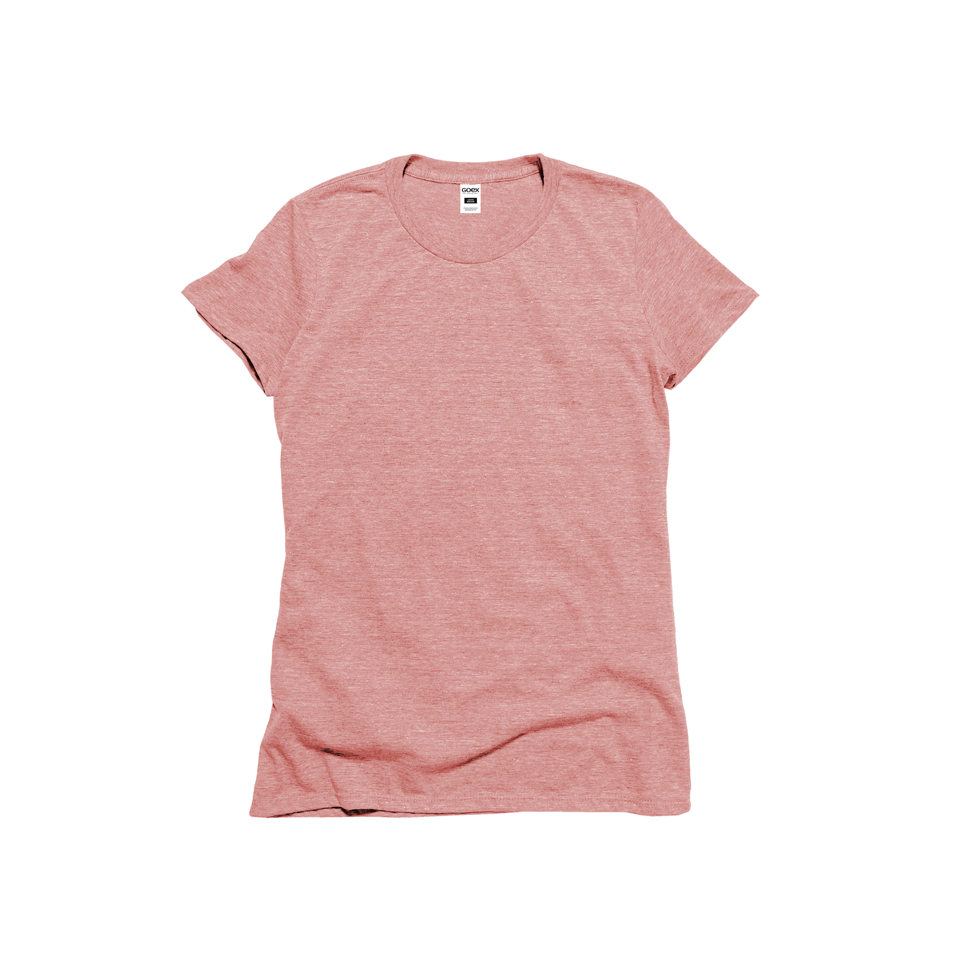 Front Flat Lay of GOEX Ladies Eco Triblend Tee in Rose