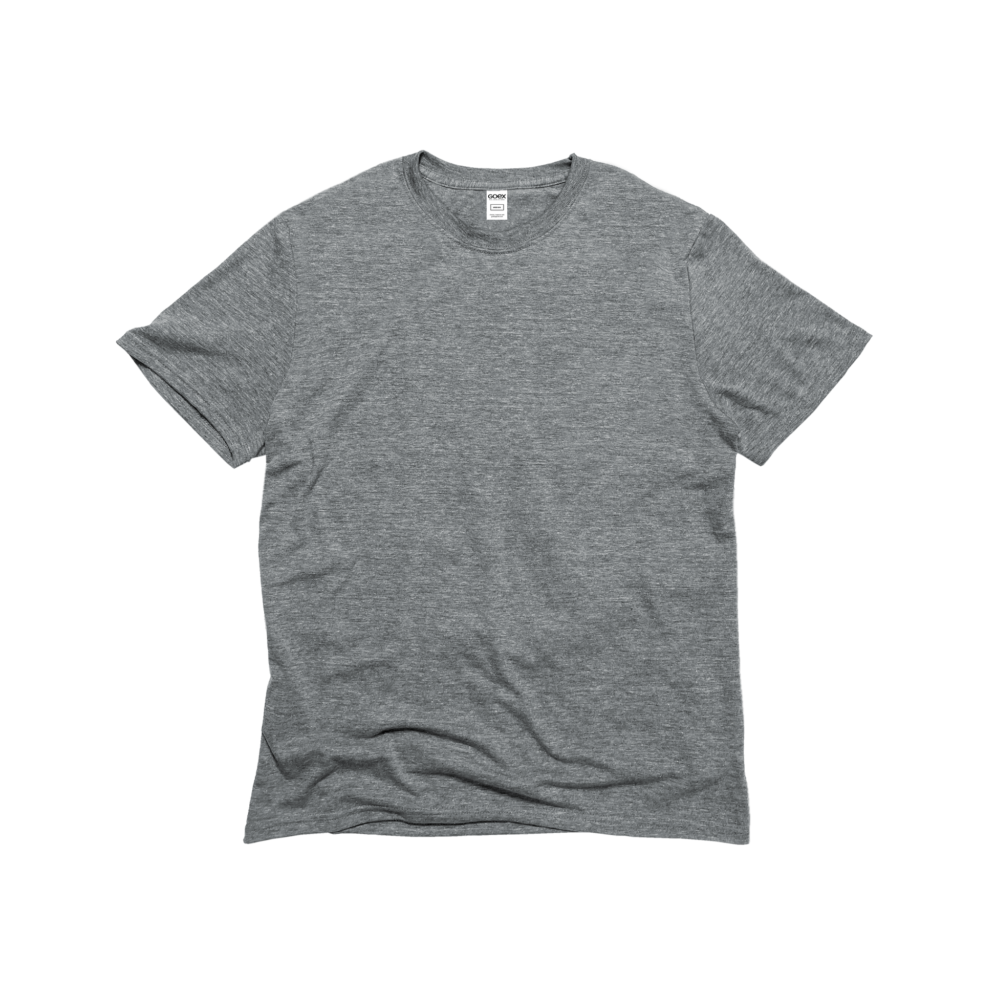 Front Flat Lay of GOEX Unisex and Men's Eco Triblend Tee in Heather Grey