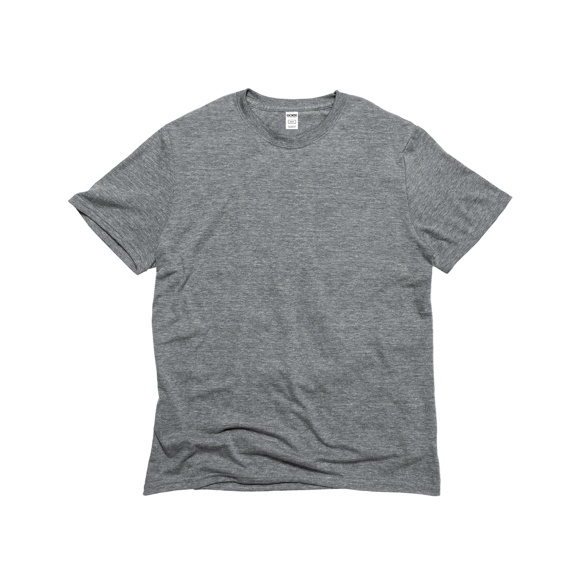 Front Flat Lay of GOEX Unisex and Men's Eco Triblend Tee in Heather Grey