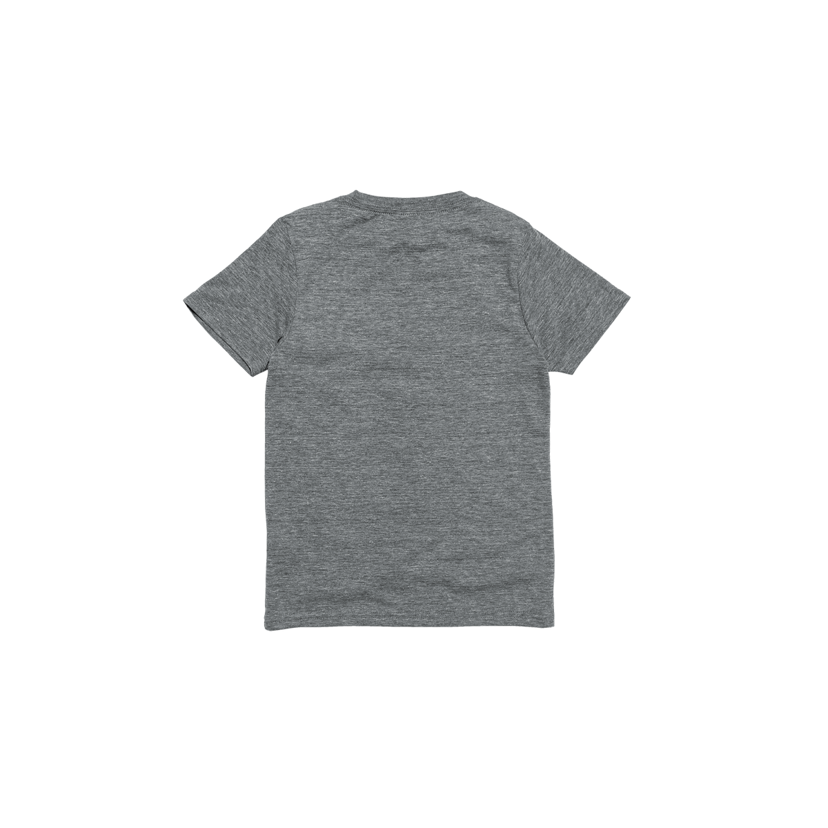 Back Flat Lay of GOEX Youth Eco Triblend Tee in Heather Grey