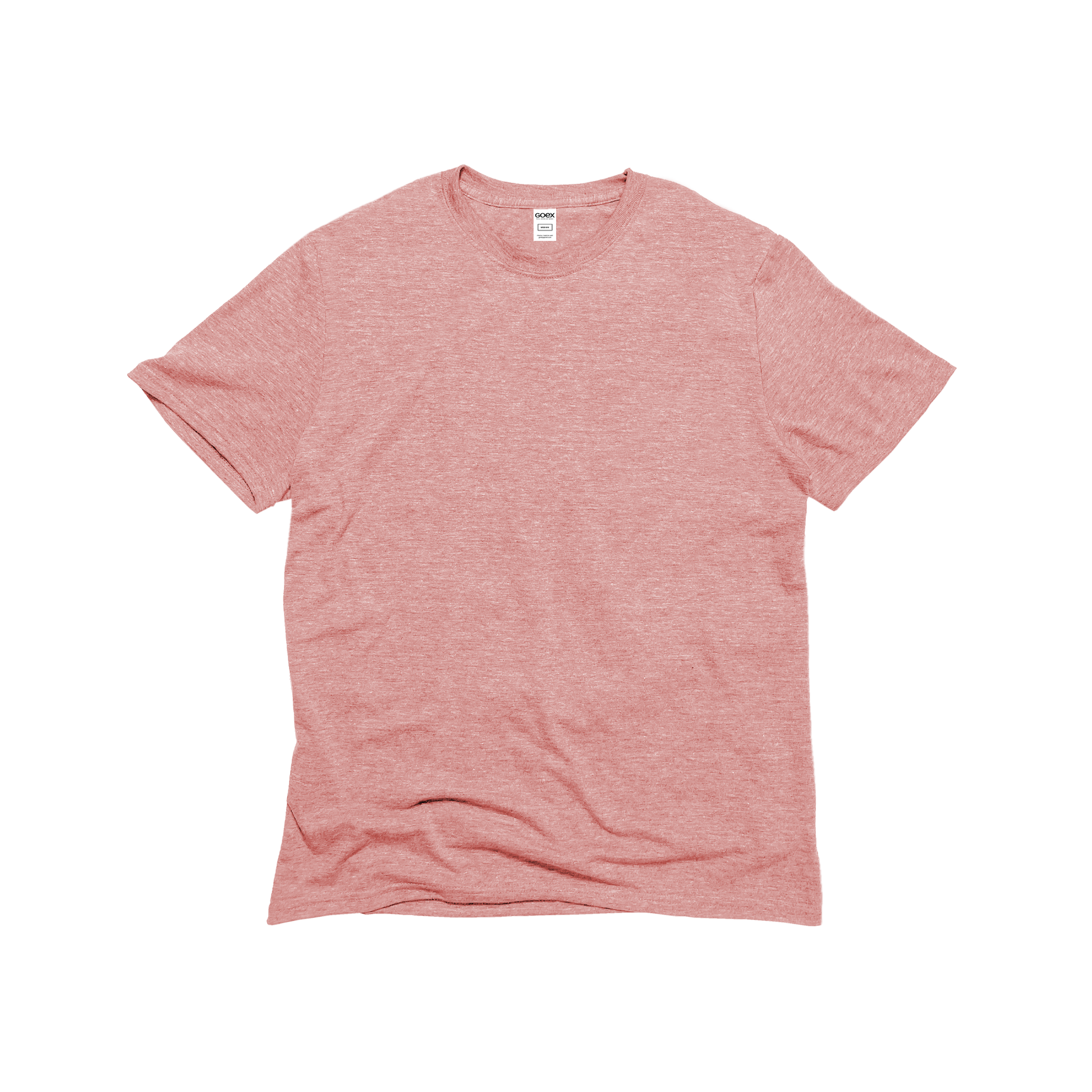 Front Flat Lay of GOEX Unisex and Men's Eco Triblend Tee in Rose