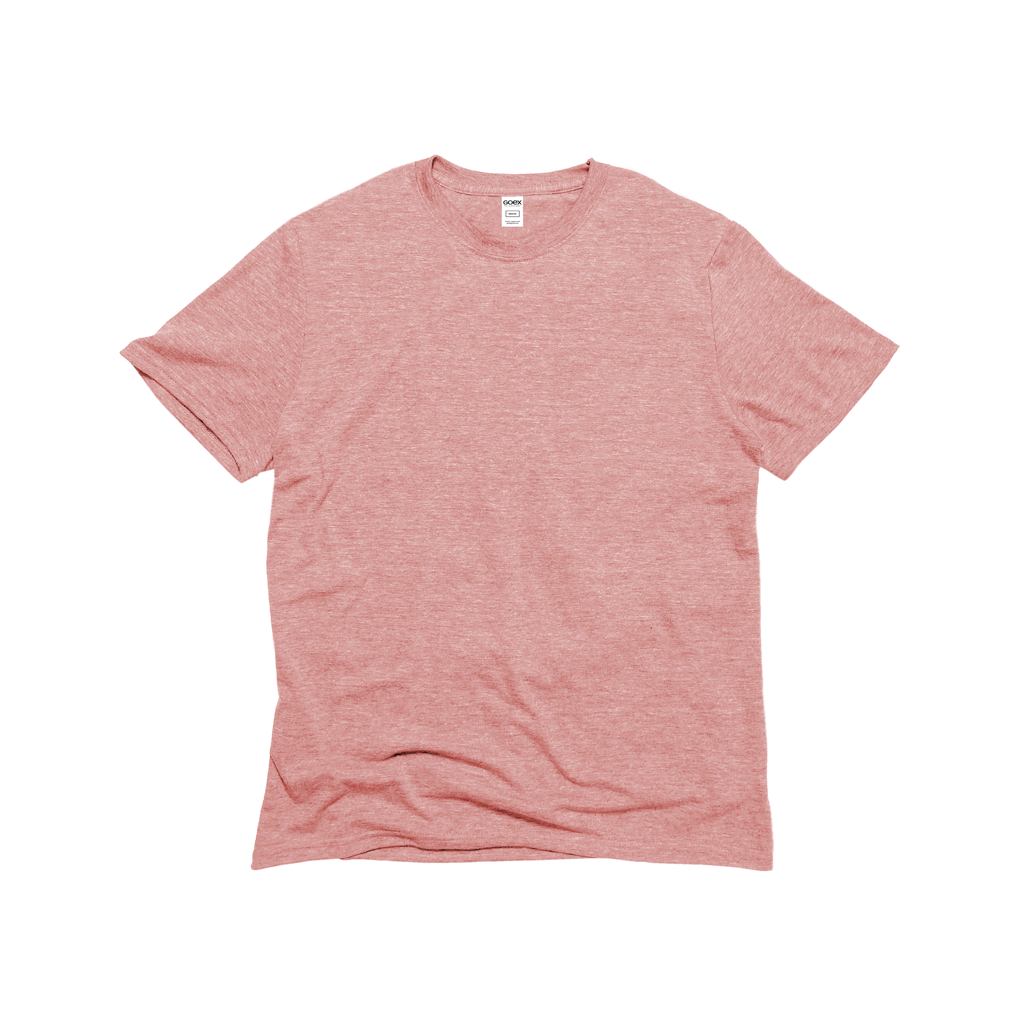 Front Flat Lay of GOEX Unisex and Men's Eco Triblend Tee in Rose