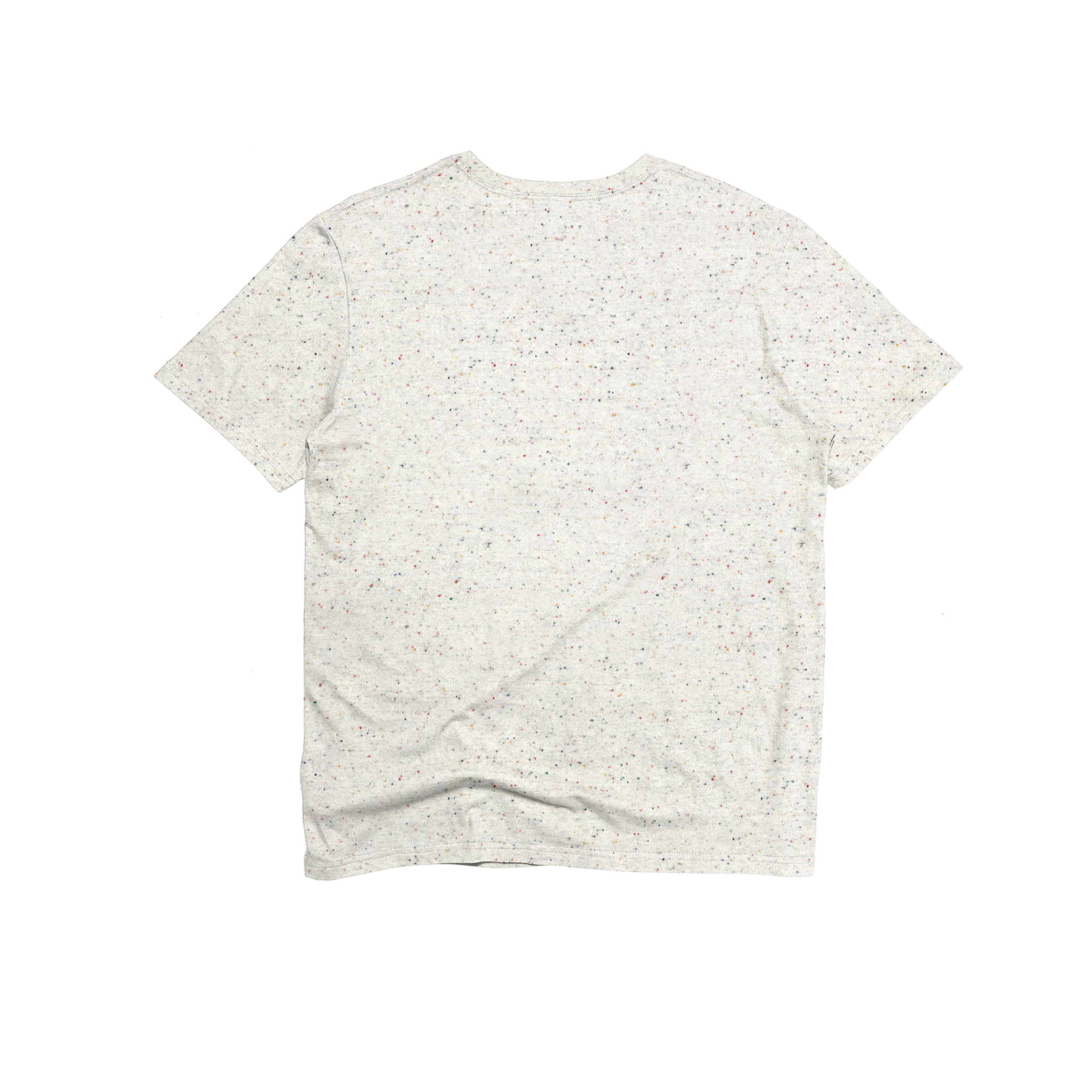 Back Flat Lay of GOEX Unisex and Men's Eco Cotton Tee in Funfetti