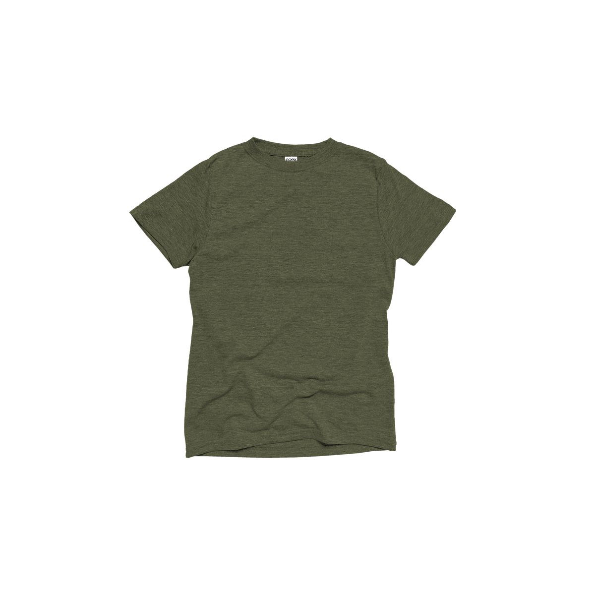 Front Flat Lay of GOEX Youth Eco Triblend Tee in Olive
