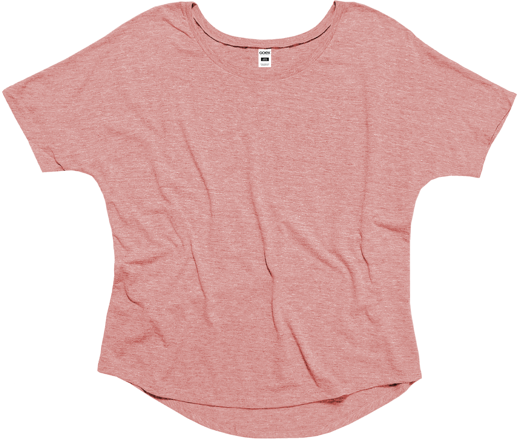 Front Flat Lay of GOEX Ladies Eco Triblend Flowy Tee in Rose