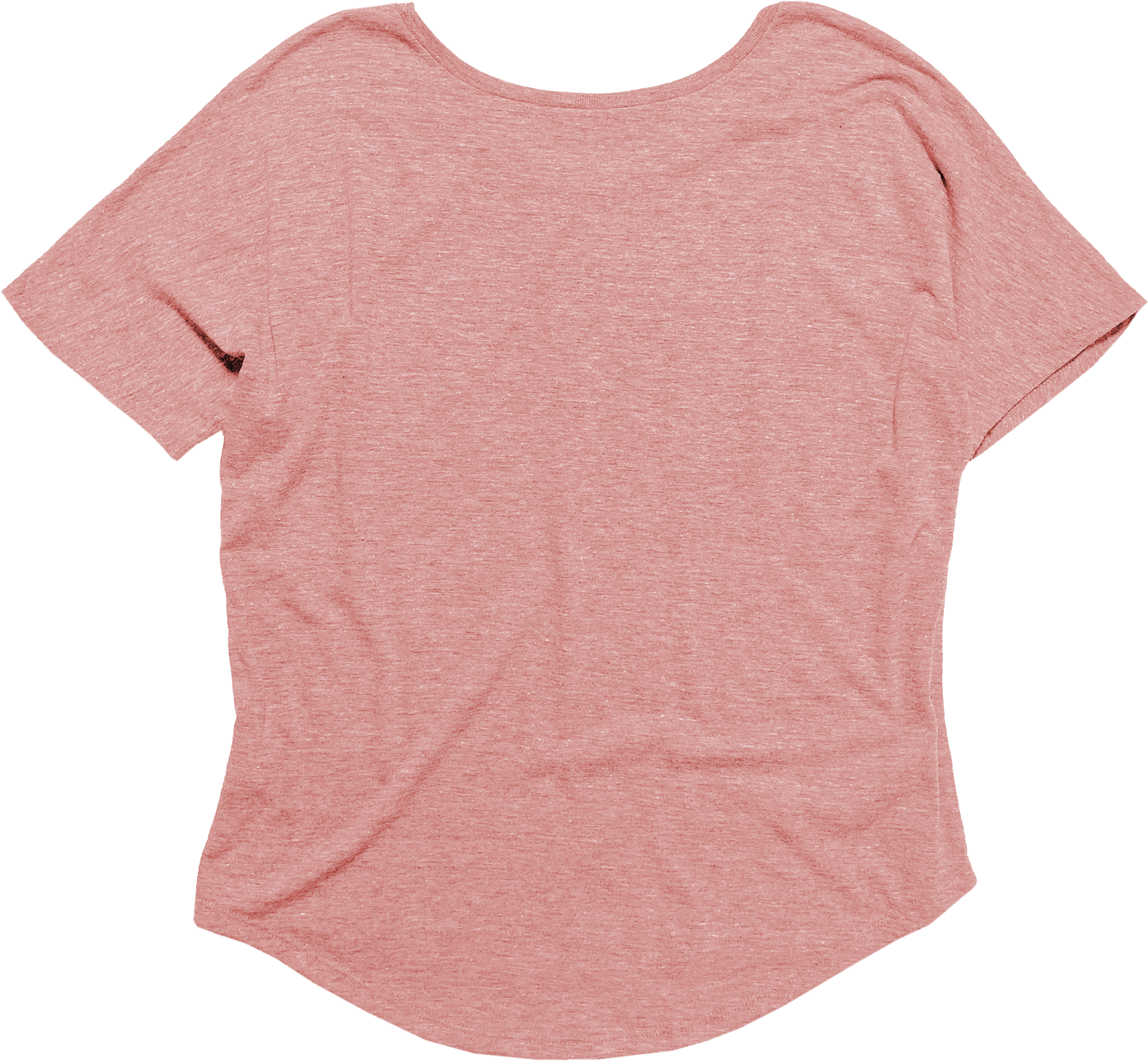 Back Flat Lay of GOEX Ladies Eco Triblend Flowy Tee in Rose