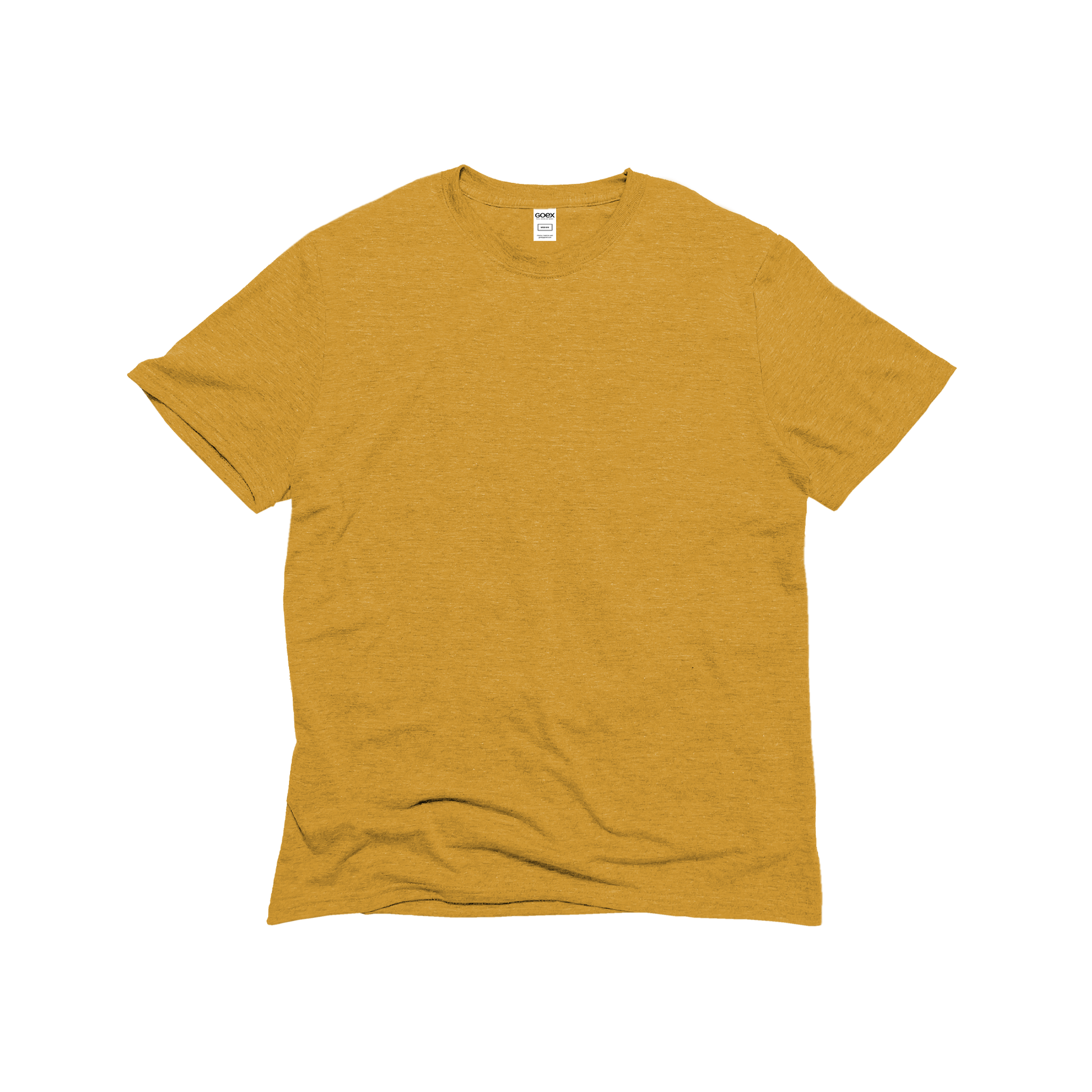 Front Flat Lay of GOEX Unisex and Men's Eco Triblend Tee in Mustard