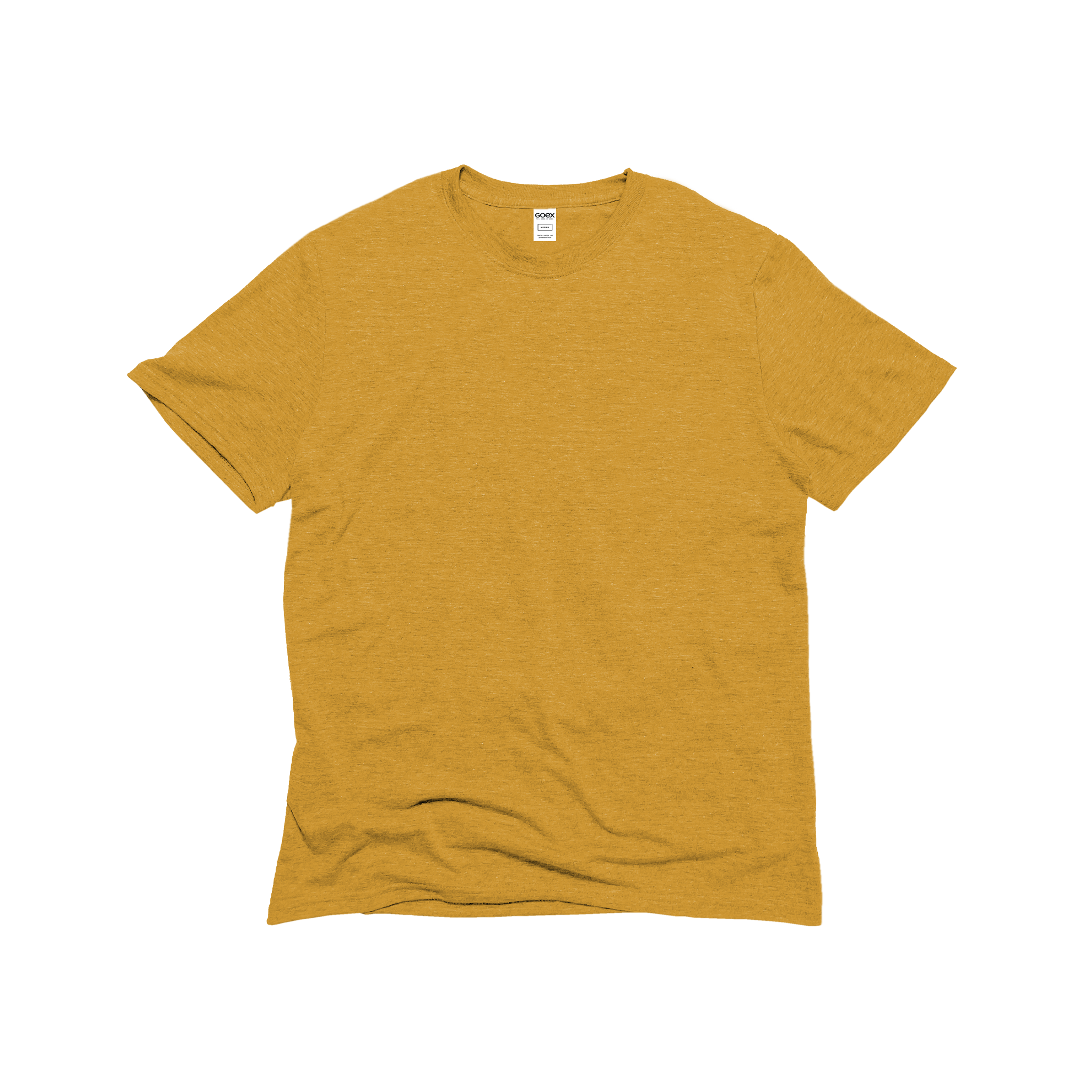 Front Flat Lay of GOEX Unisex and Men's Eco Triblend Tee in Mustard