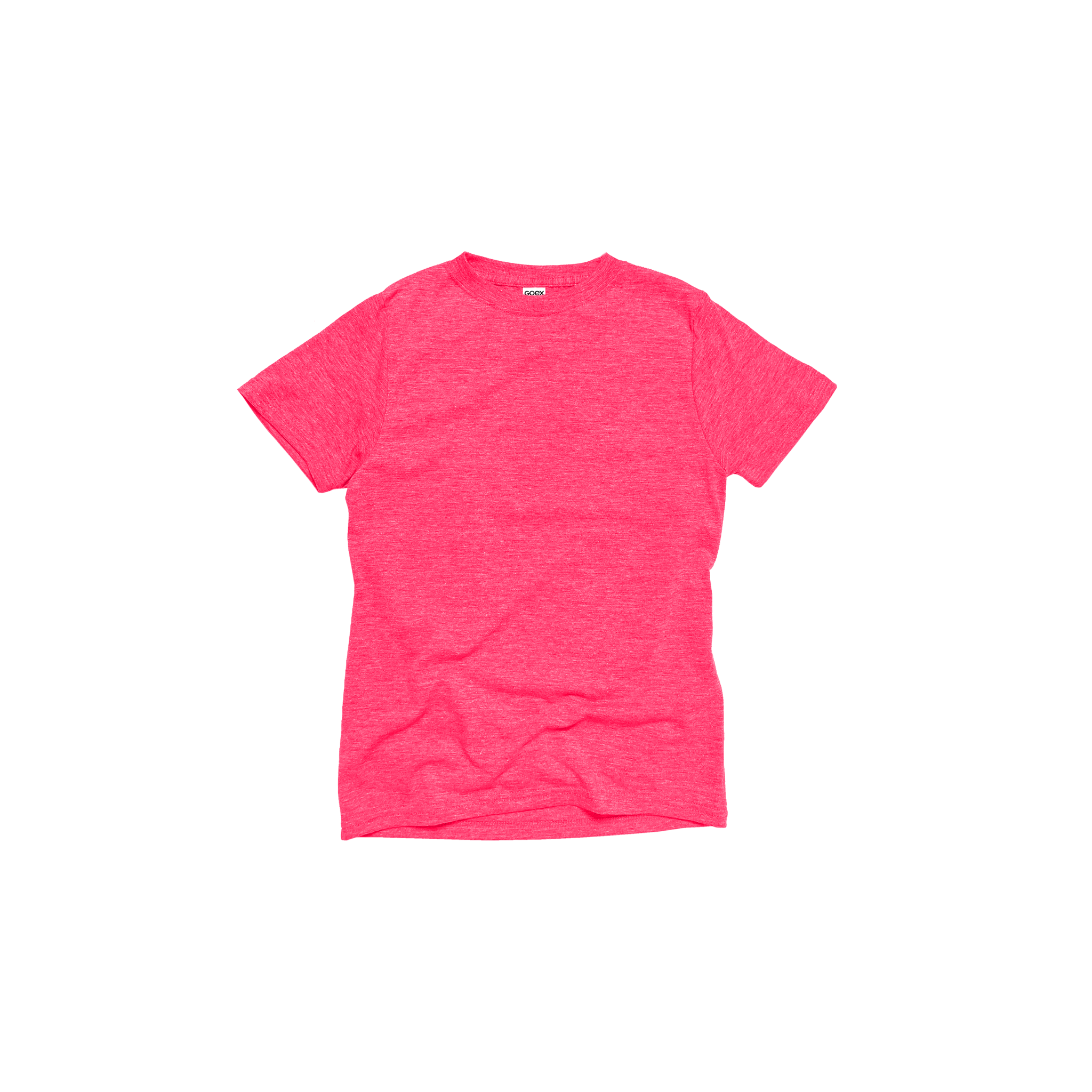 Front Flat Lay of GOEX Youth Eco Triblend Tee in Neon Pink