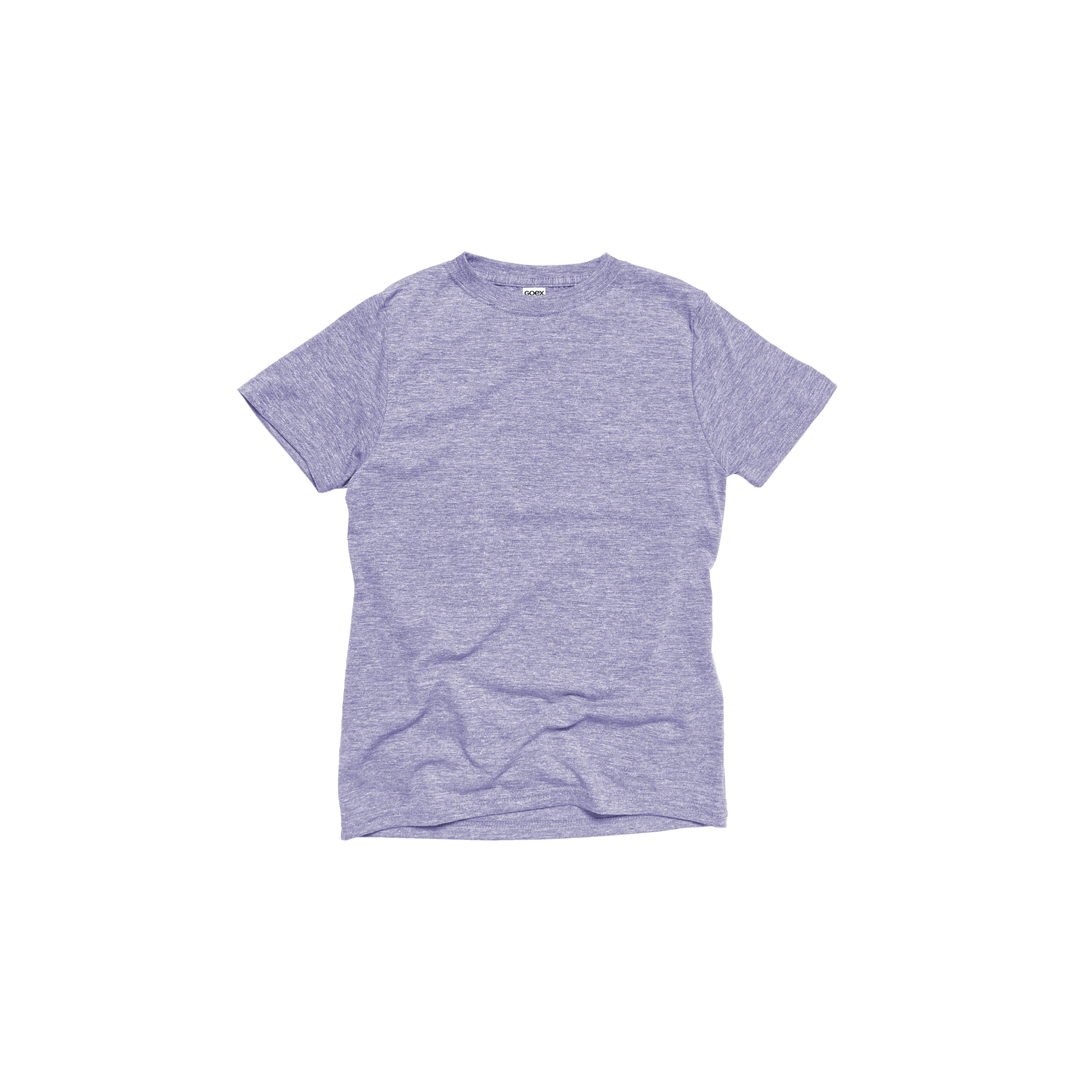Front Flat Lay of GOEX Youth Eco Triblend Tee in Lavender