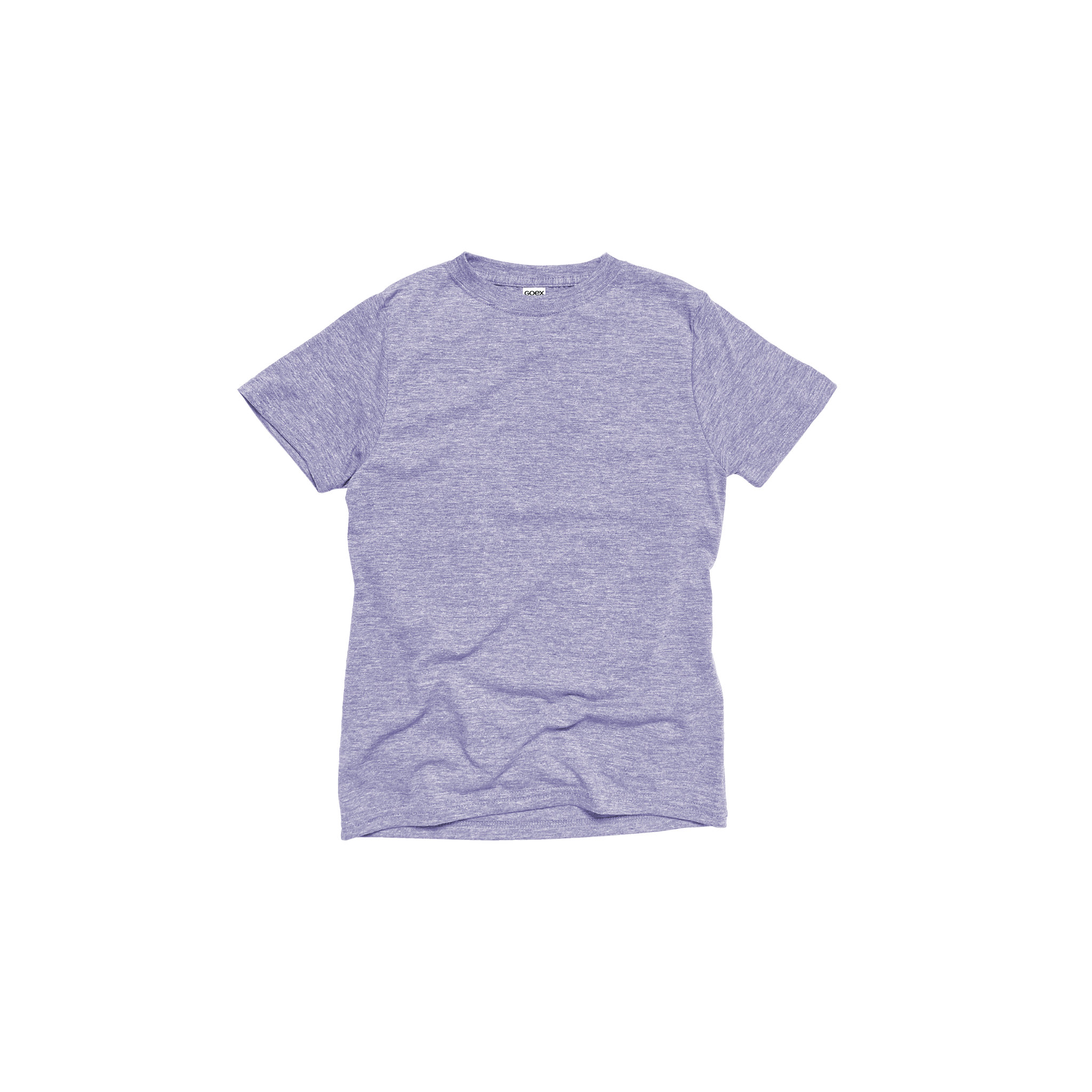 Front Flat Lay of GOEX Youth Eco Triblend Tee in Lavender
