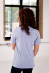 Back View of Girl Model wearing GOEX Youth Eco Triblend Tee in Lavender