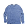 Front Flat Lay of GOEX Unisex and Men's Eco Triblend Long Sleeve Tee in Light Blue