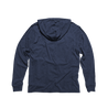 Back Flat Lay of GOEX Unisex and Men's Eco Triblend LS Hooded Tee in Navy