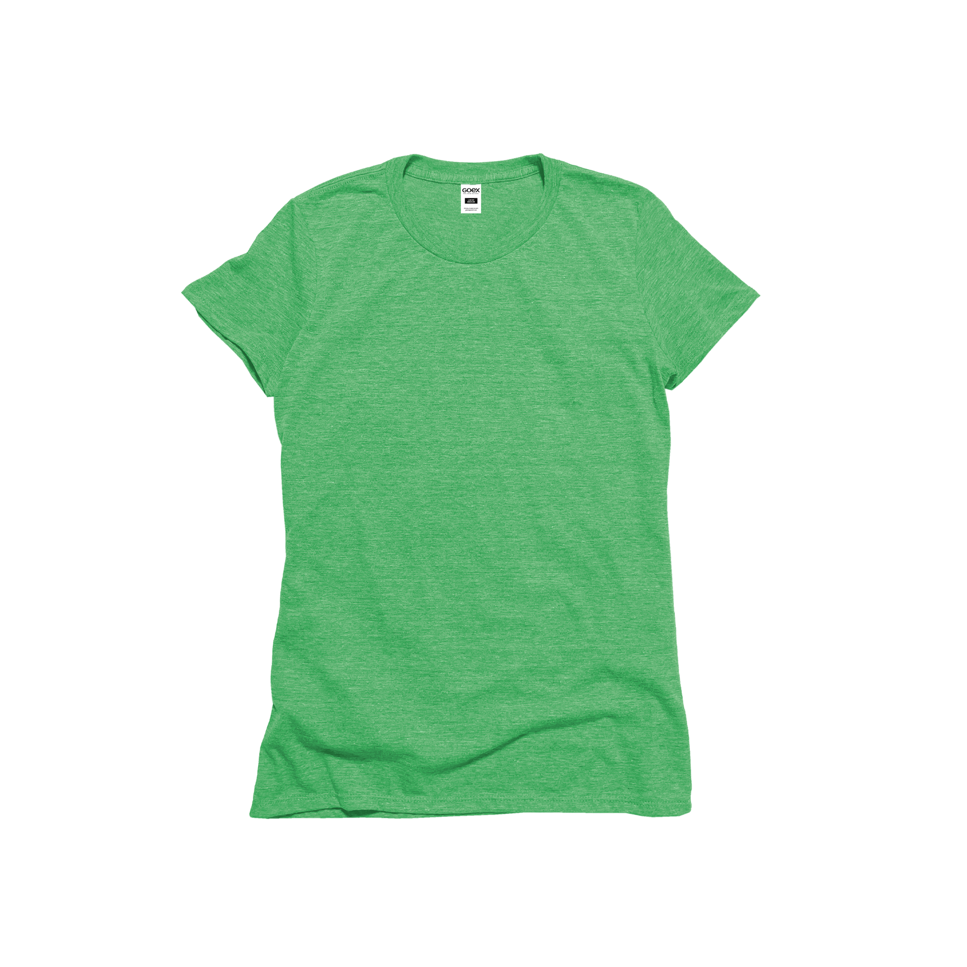 Front Flat Lay of GOEX Ladies Eco Triblend Tee in Grass