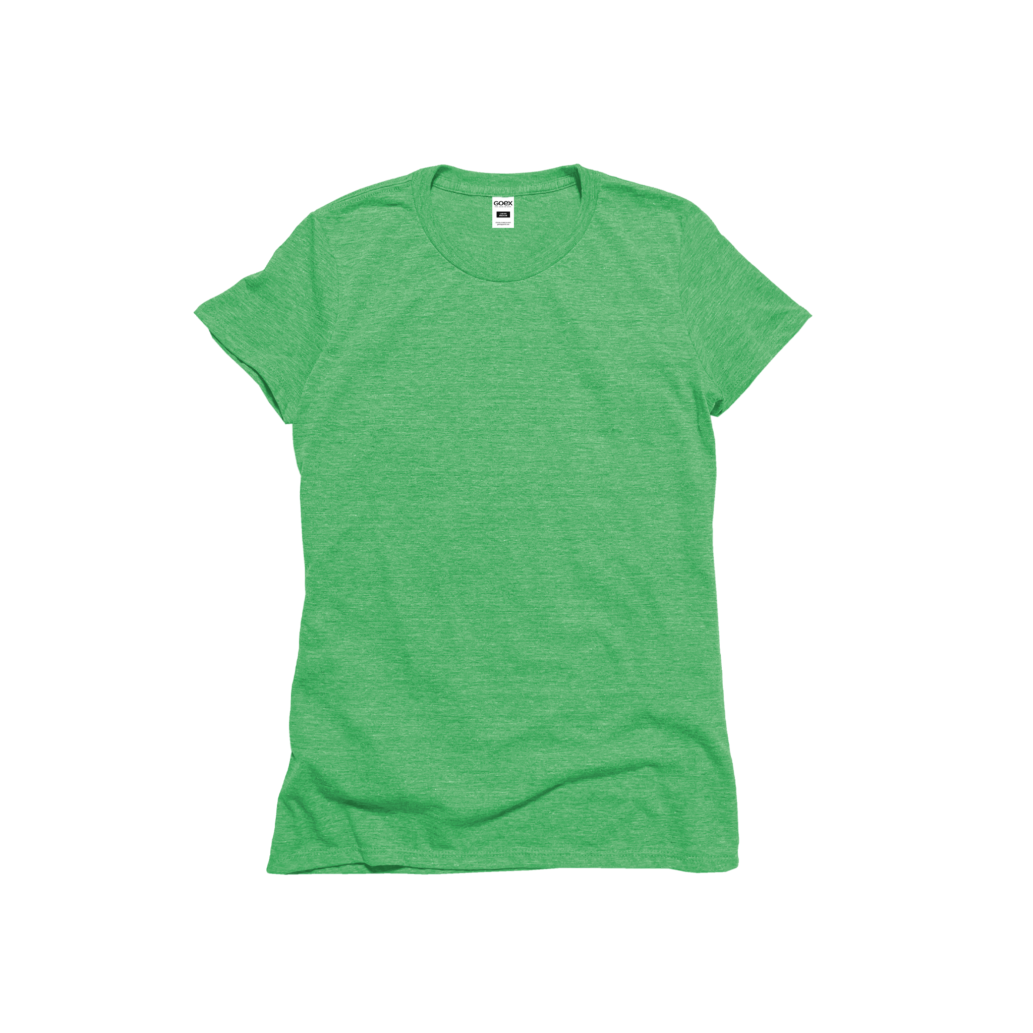Front Flat Lay of GOEX Ladies Eco Triblend Tee in Grass