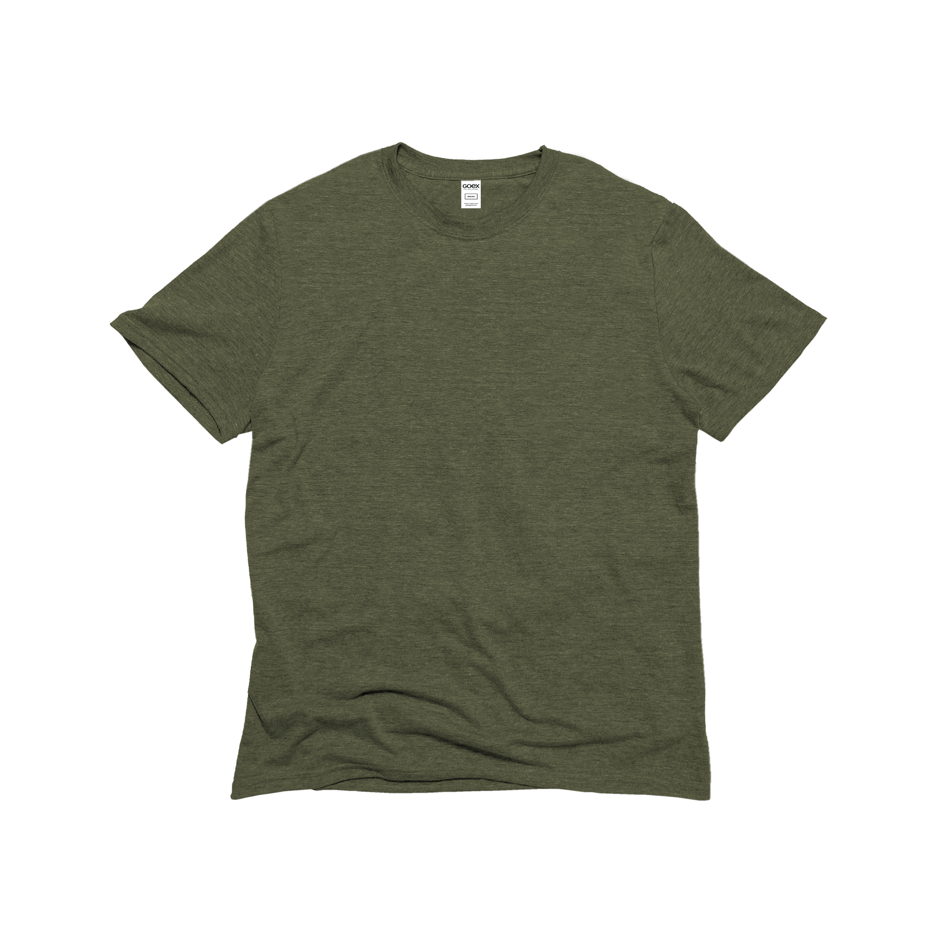 Front Flat Lay of GOEX Unisex and Men's Eco Triblend Tee in Olive