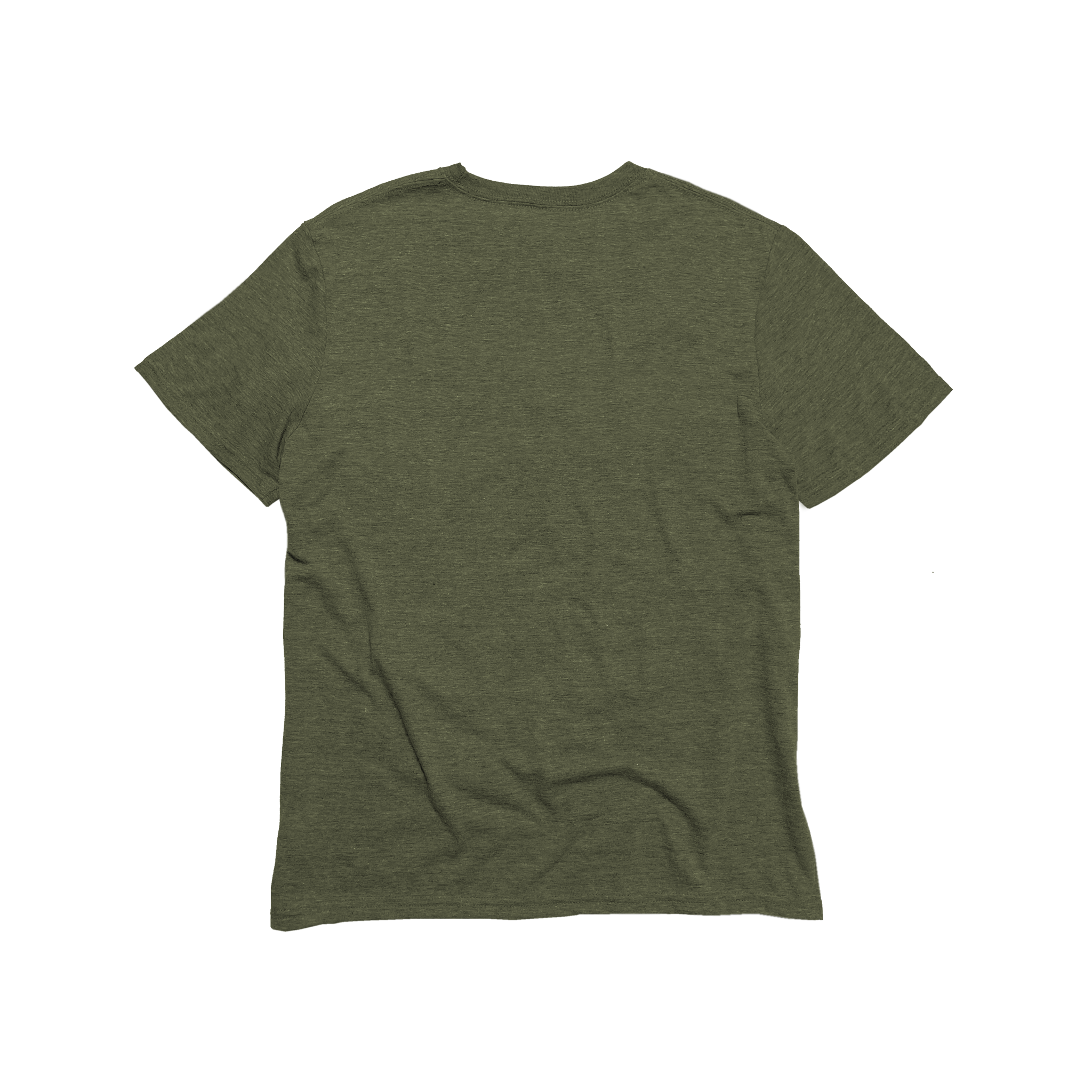 Back Flat Lay of GOEX Unisex and Men's Eco Triblend Tee in Olive