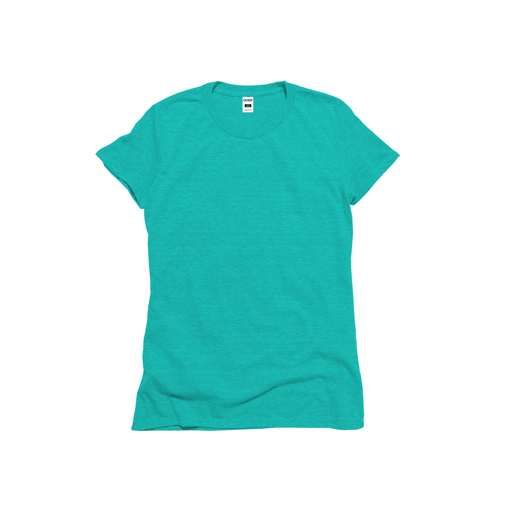 Front Flat Lay of GOEX Ladies Eco Triblend Tee in Teal