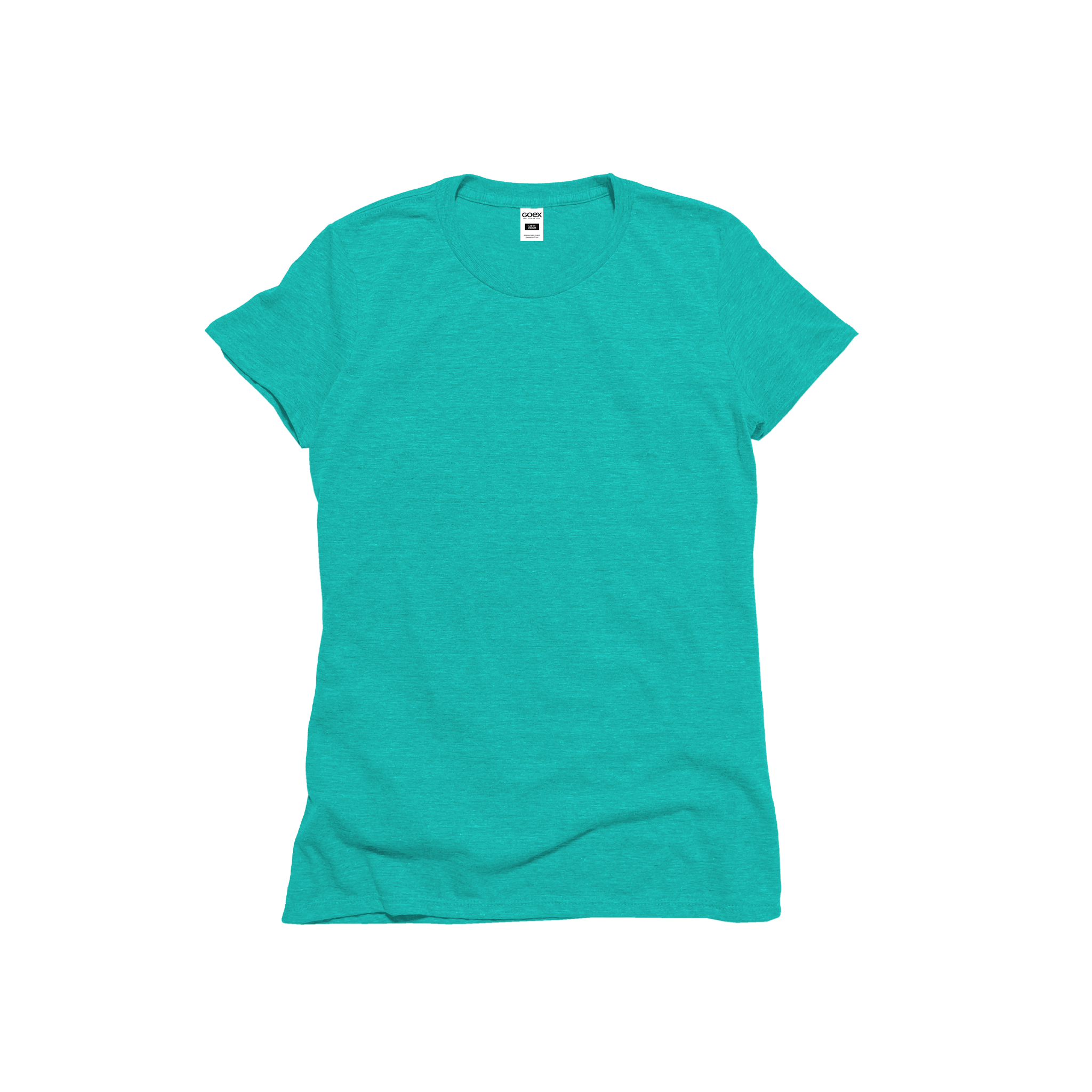 Front Flat Lay of GOEX Ladies Eco Triblend Tee in Teal