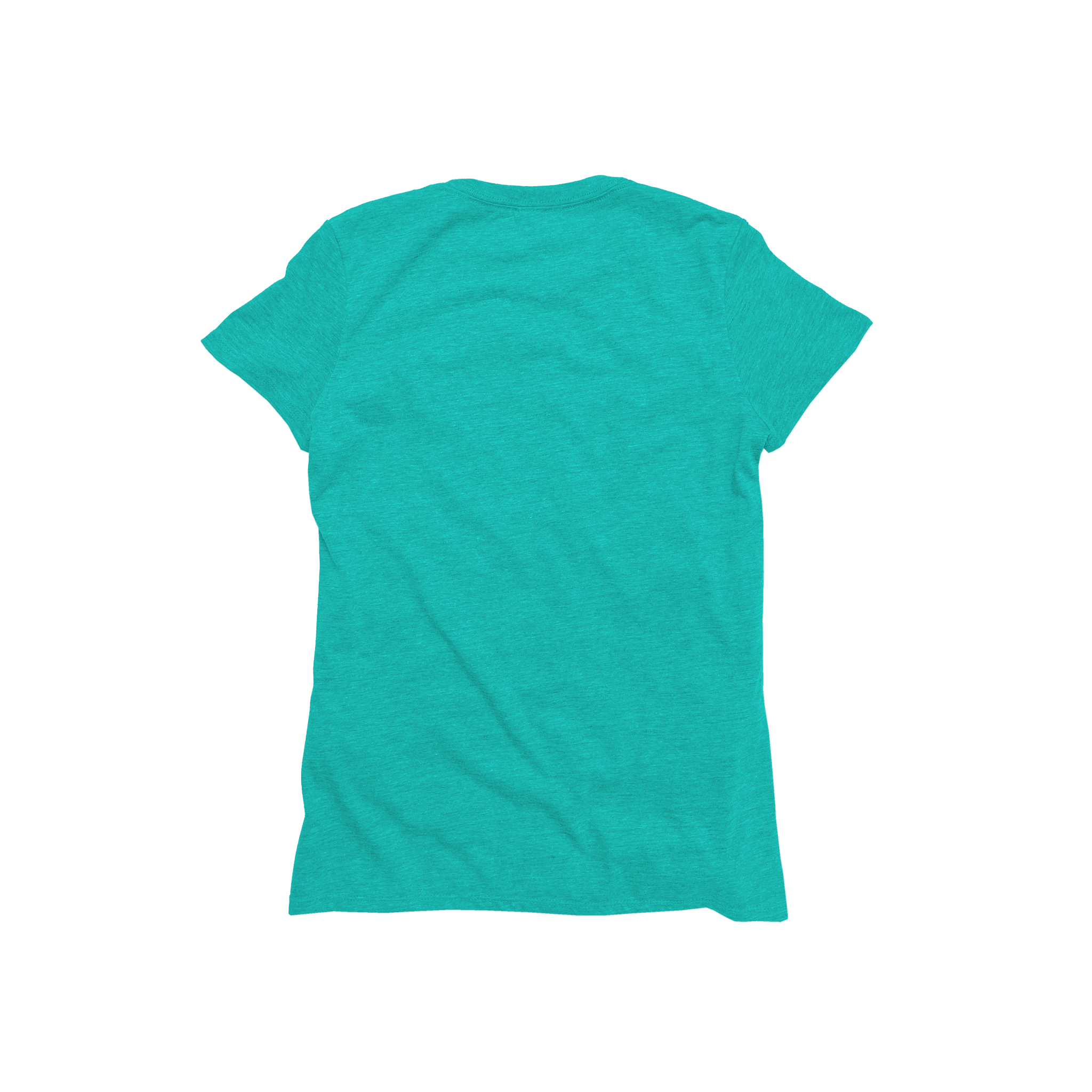 Back Flat Lay of GOEX Ladies Eco Triblend Tee in Teal