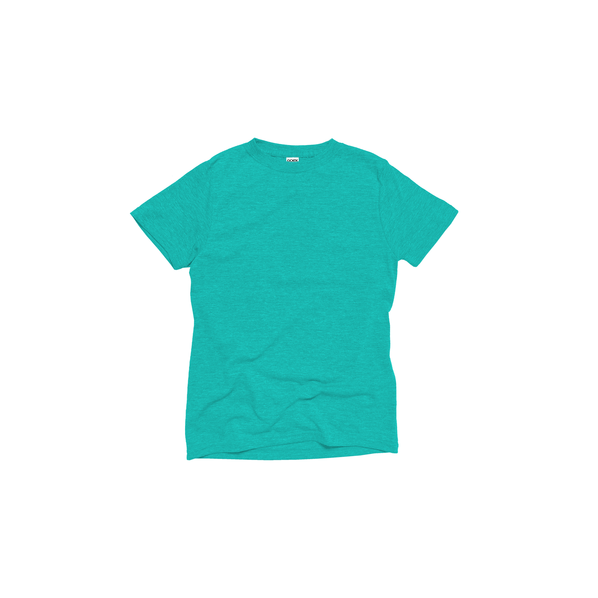Front Flat Lay of GOEX Youth Eco Triblend Tee in Teal