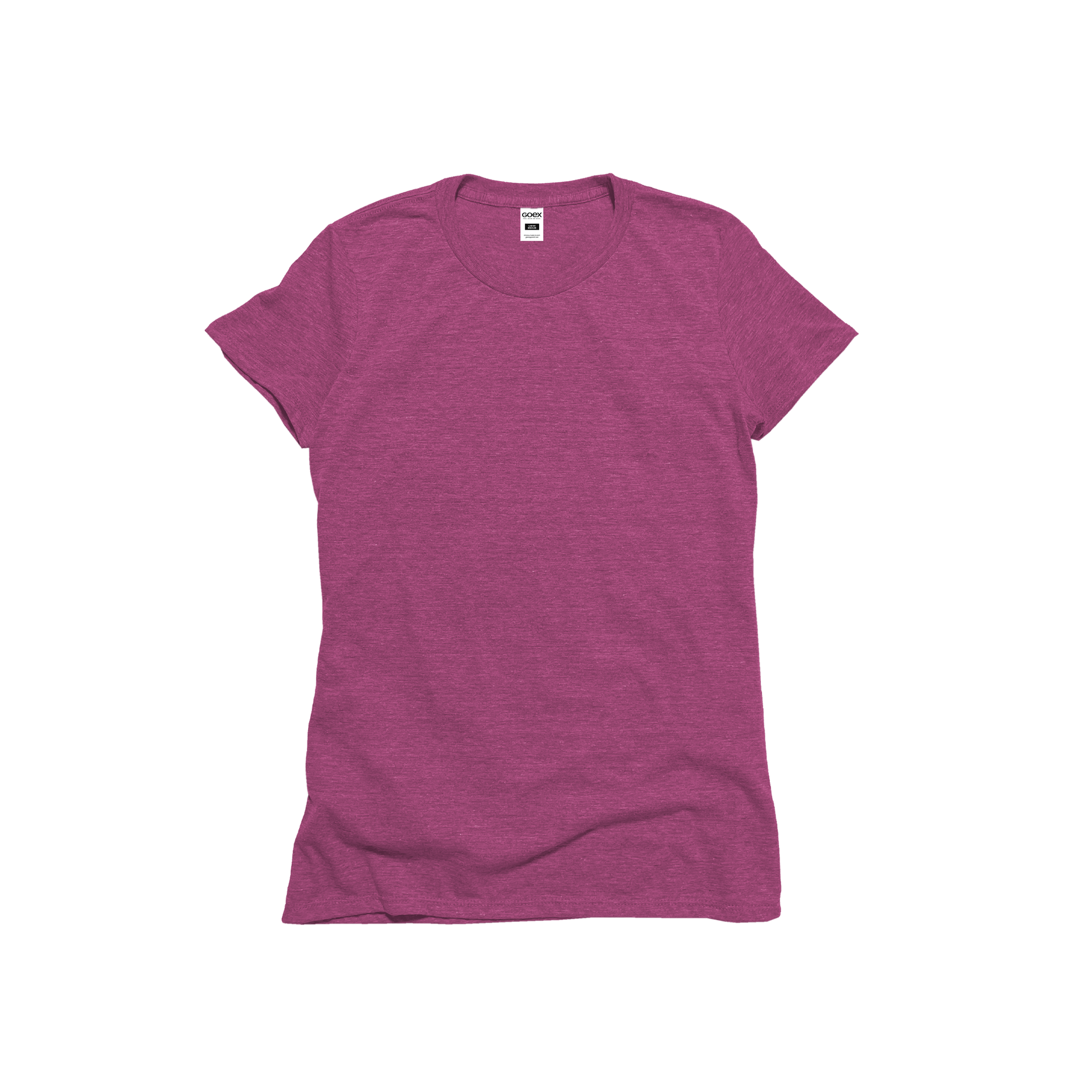 Front Flat Lay of GOEX Ladies Eco Triblend Tee in Berry