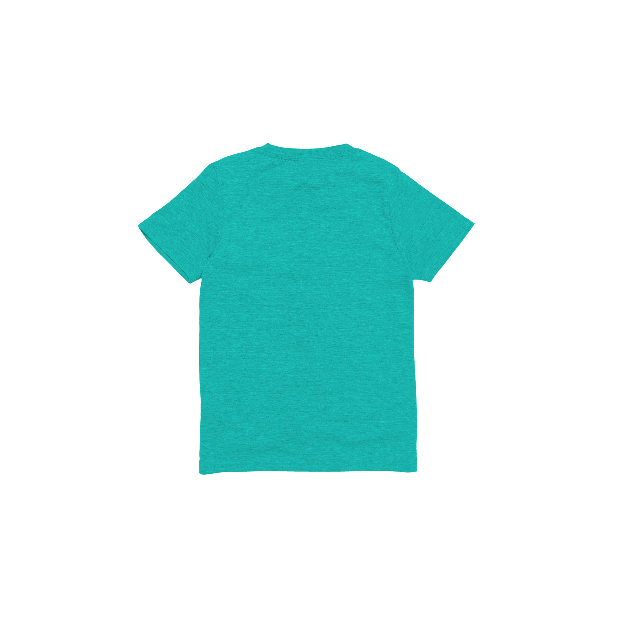 Back Flat Lay of GOEX Youth Eco Triblend Tee in Teal