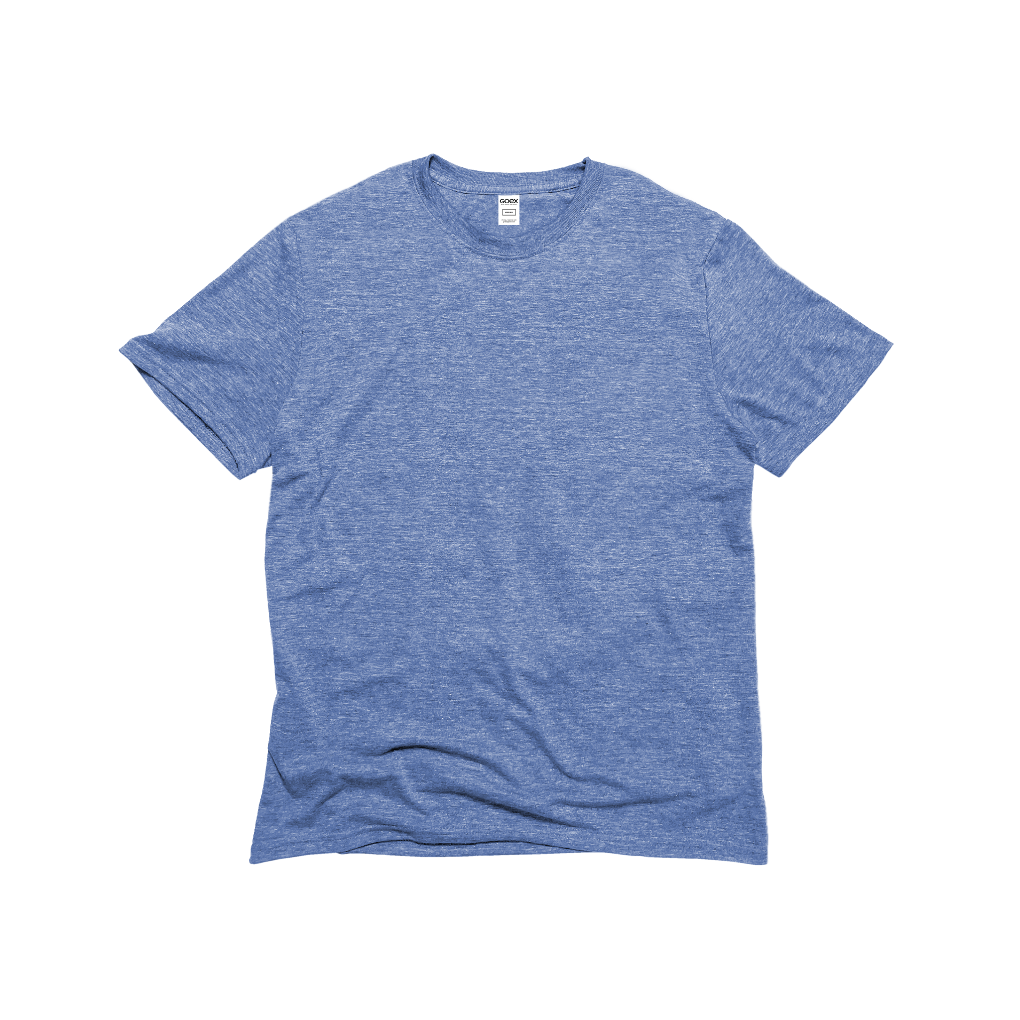 Front Flat Lay of GOEX Unisex and Men's Eco Triblend Tee in Light Blue
