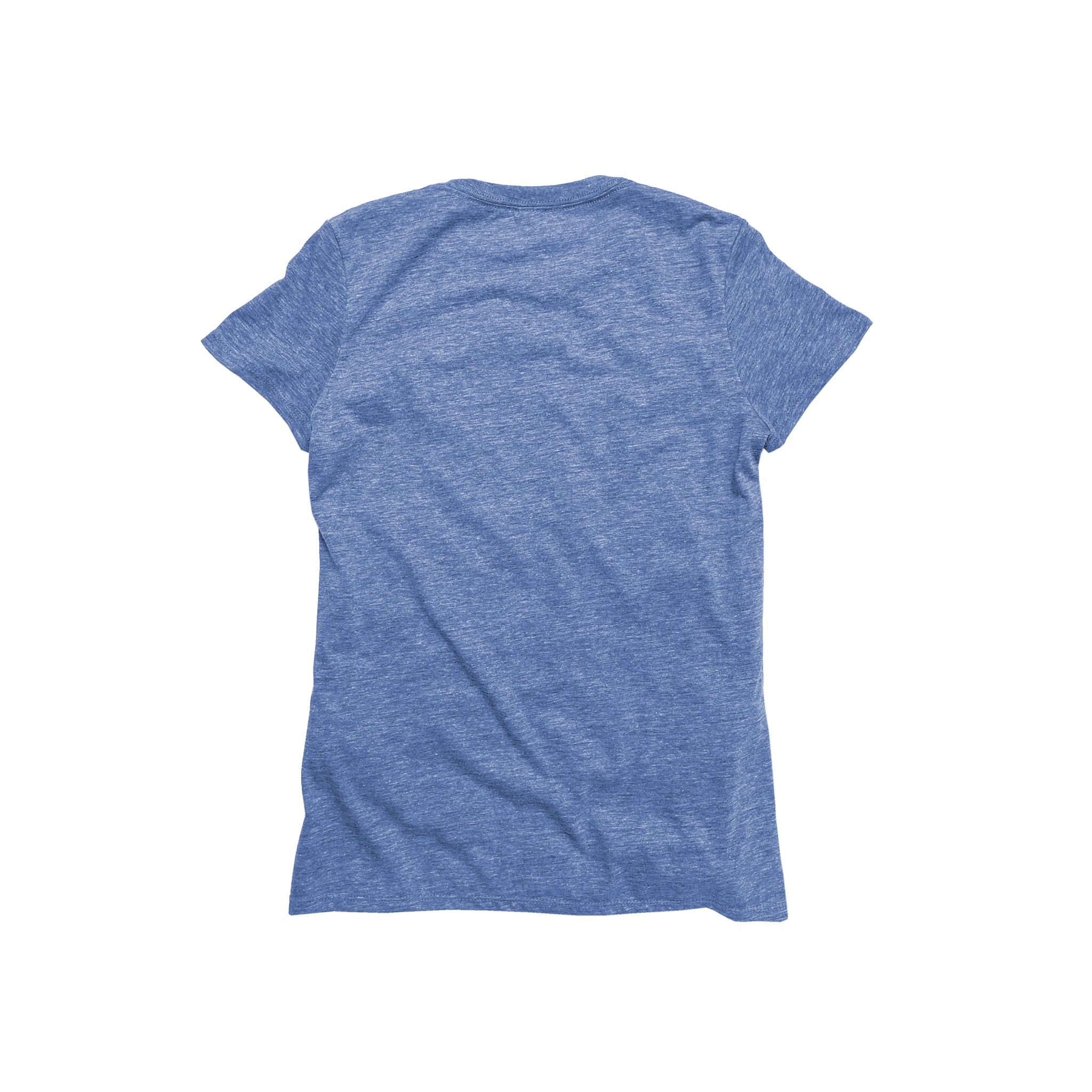 Back Flat Lay of GOEX Ladies Eco Triblend Tee in Light Blue